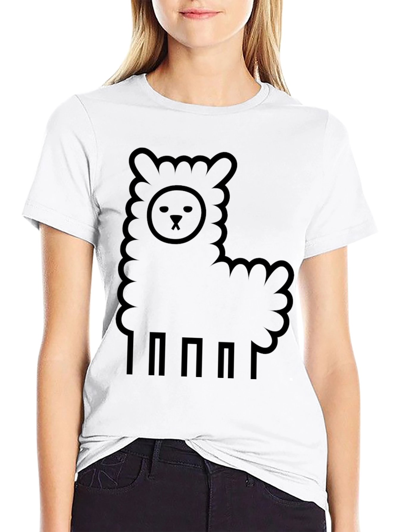 Llama Graphic Tee - Black Casual Comfort