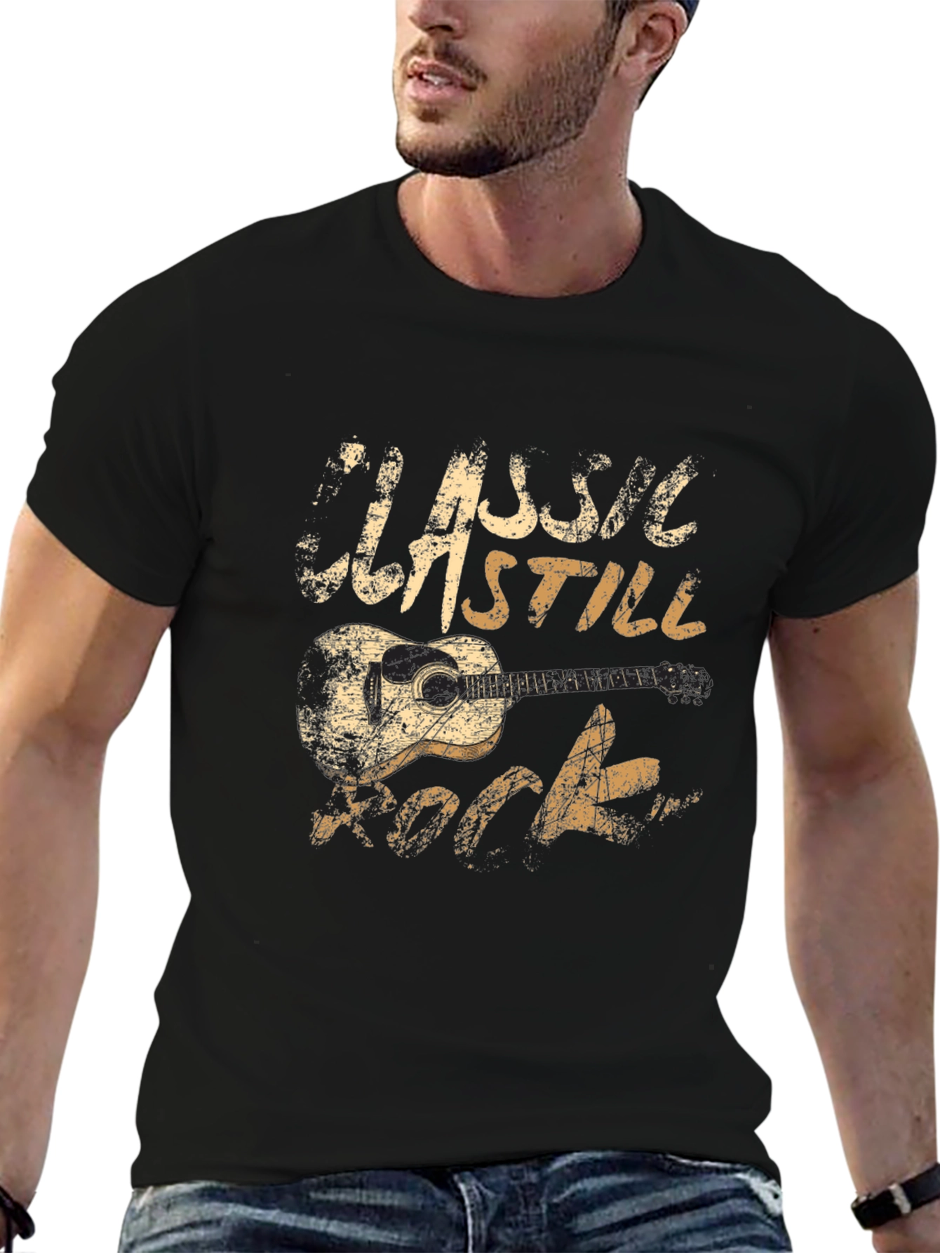 Classic Still Rock Guitar Graphic T-Shirt