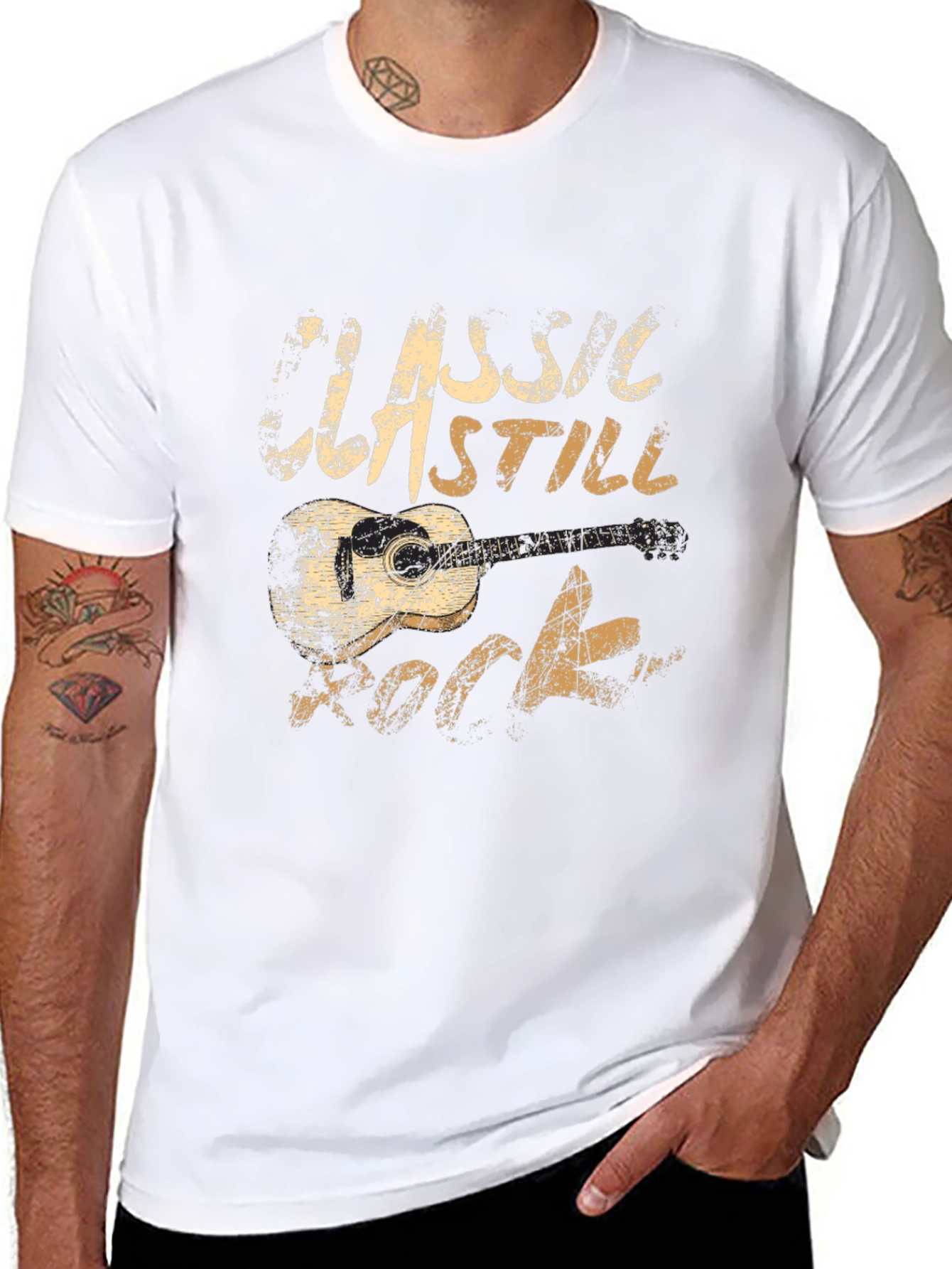 Classic Still Rock Guitar Graphic T-Shirt
