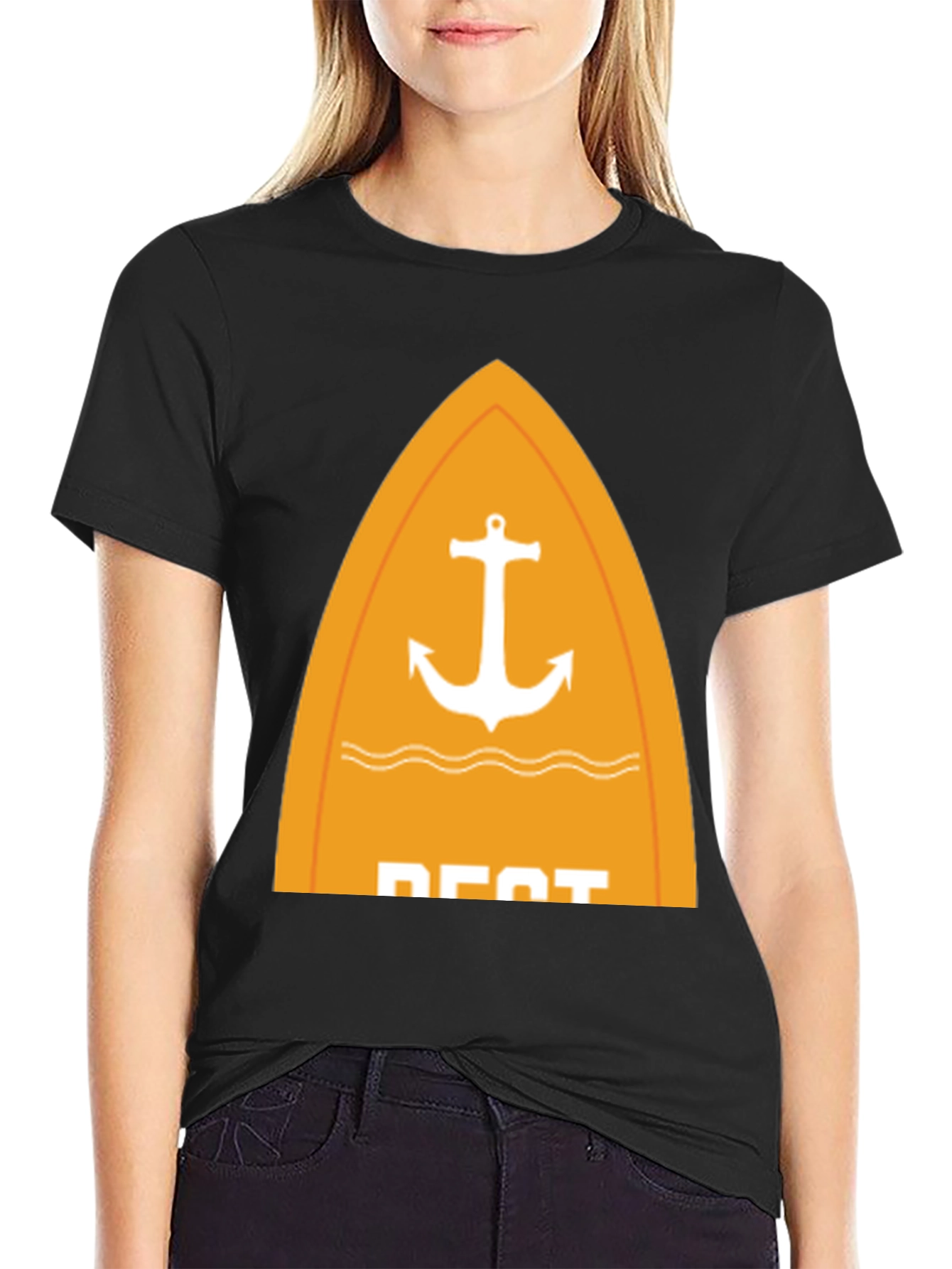 Nautical Anchor Graphic Tee - Stylish Black T-Shirt