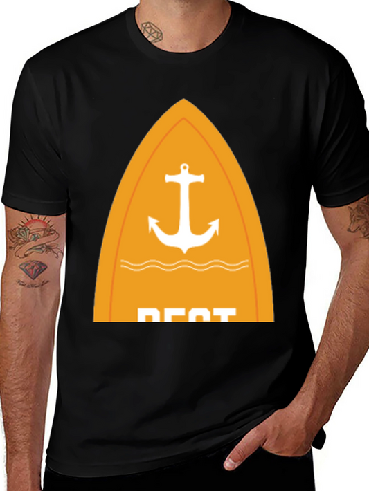 Nautical Anchor Graphic Tee - Stylish Black T-Shirt