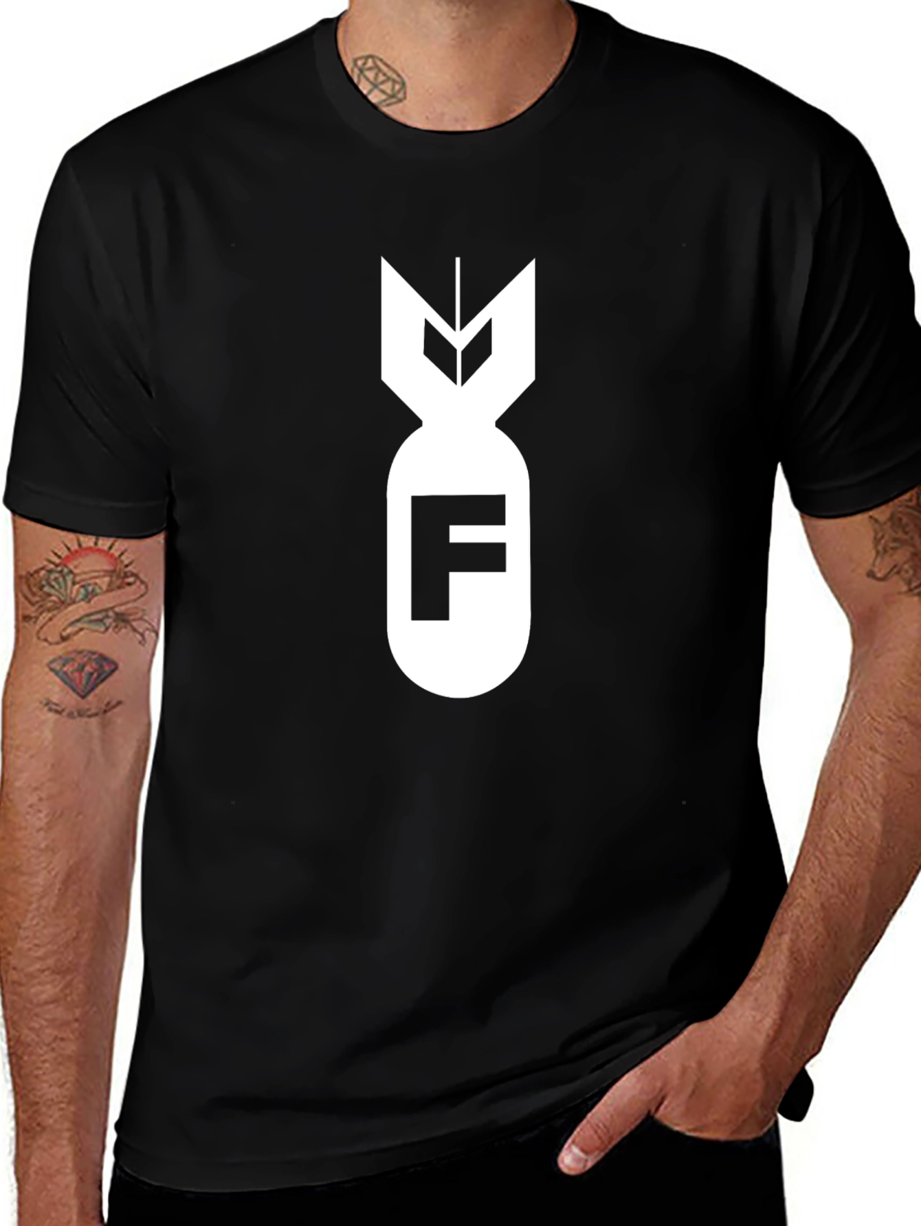 F-Bomb Graphic Tee - Black Cotton Blend T-Shirt