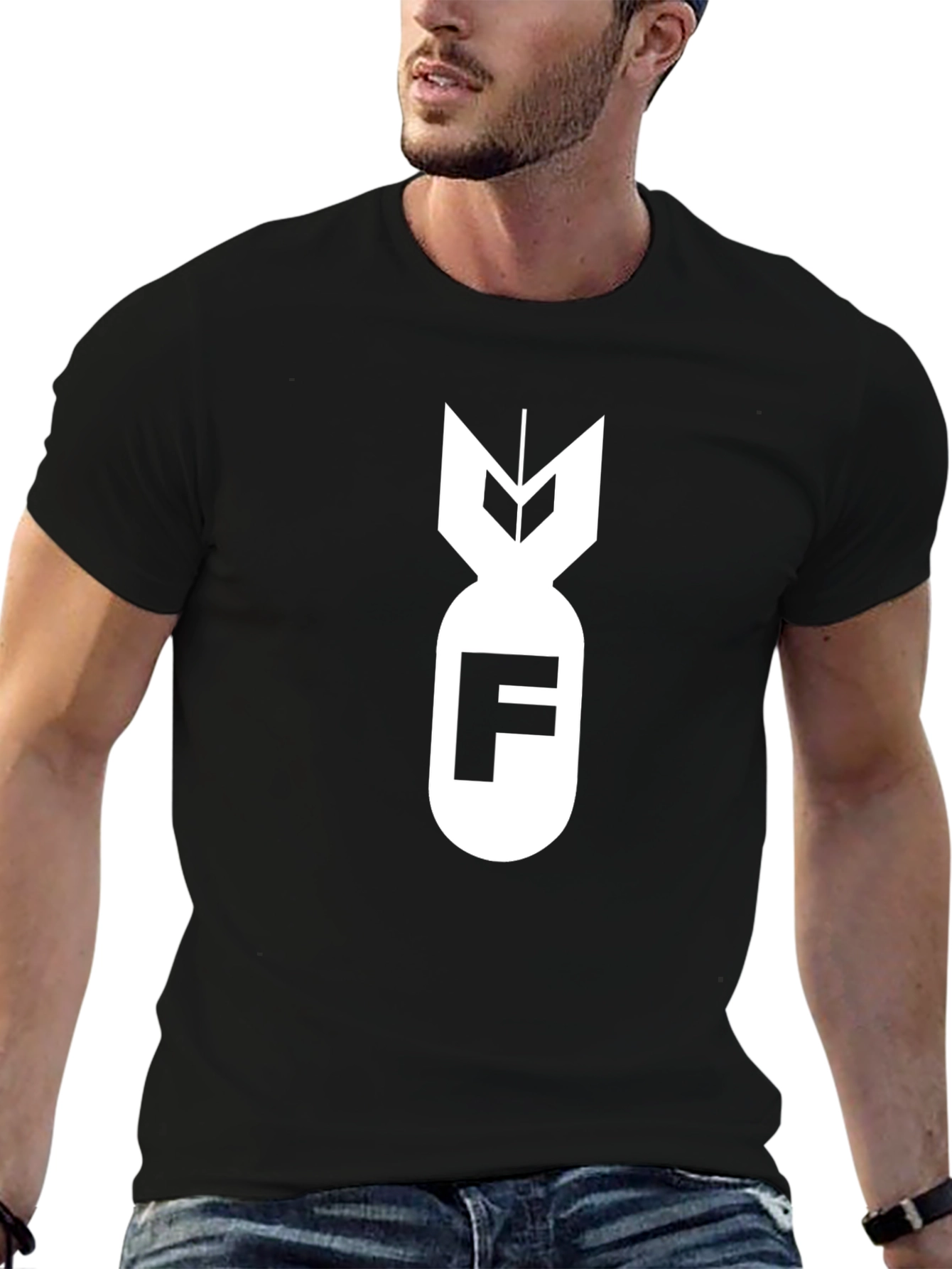 F-Bomb Graphic Tee - Black Cotton Blend T-Shirt