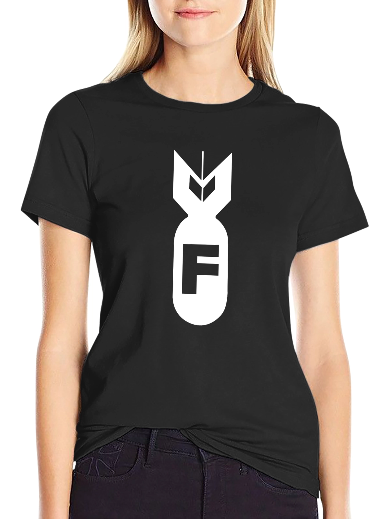 F-Bomb Graphic Tee - Black Cotton Blend T-Shirt