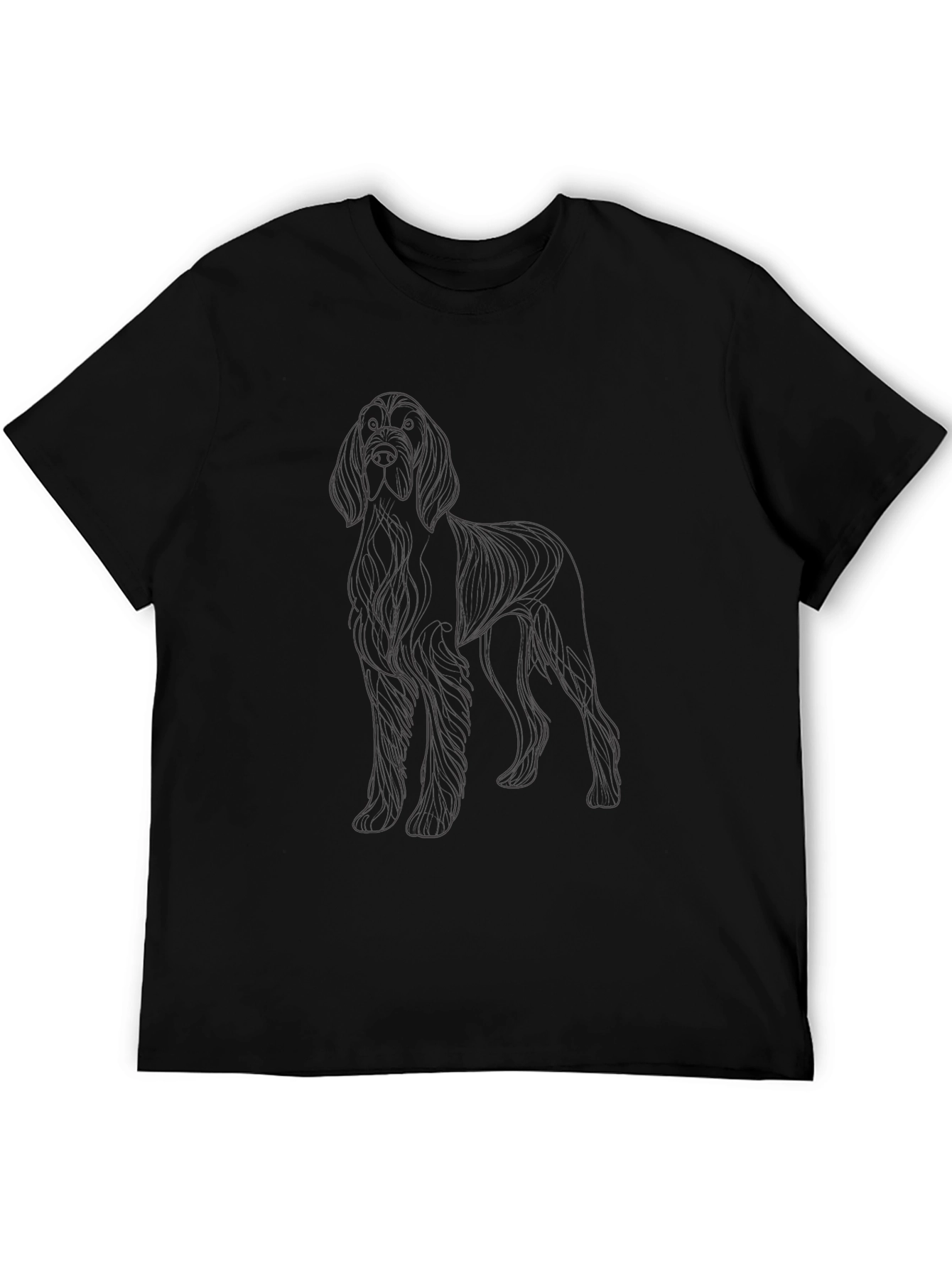 Irish Setter Dog Outline Black T-Shirt