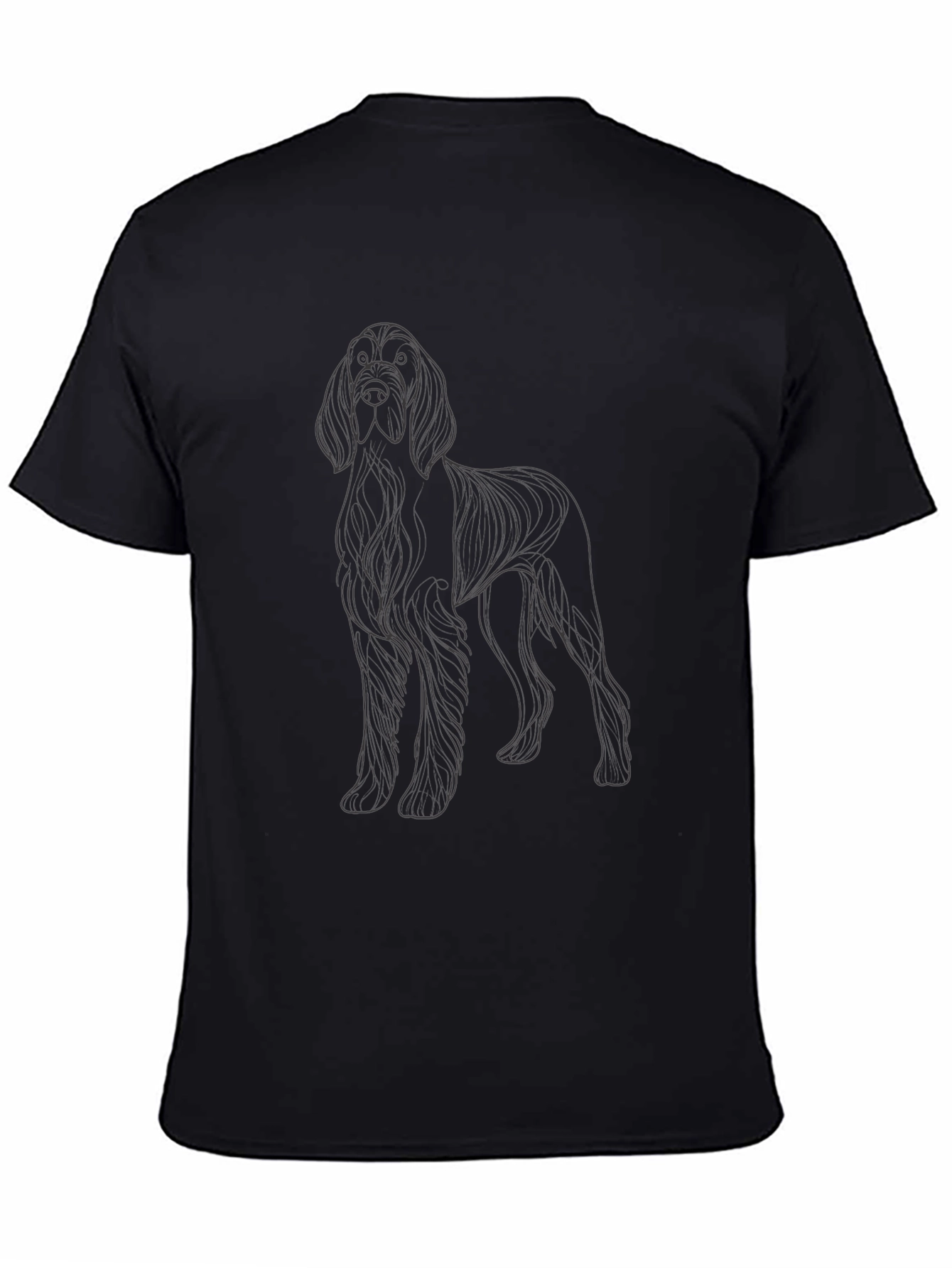 Irish Setter Dog Outline Black T-Shirt