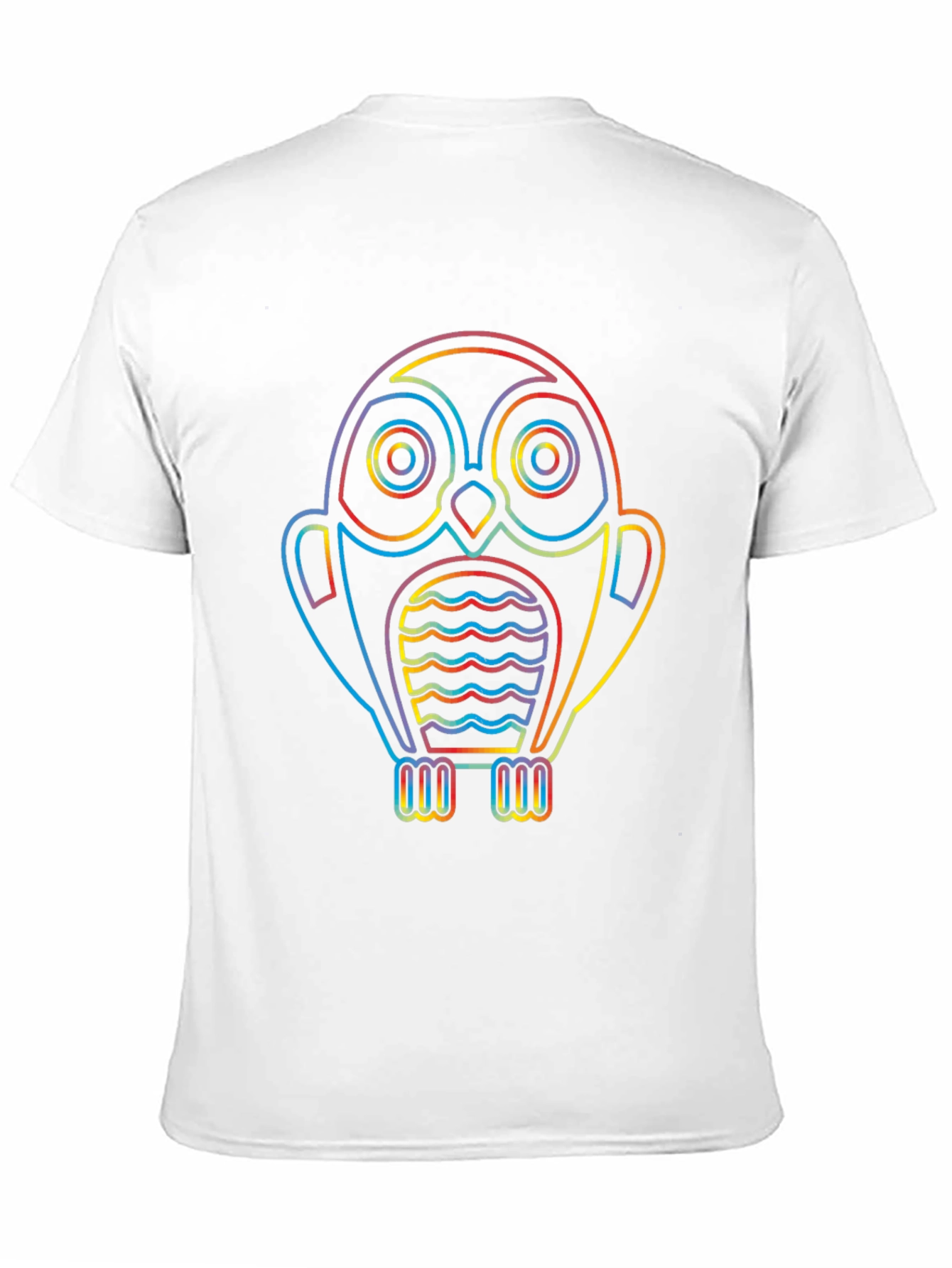 Rainbow Owl Graphic Tee - Stylish Mens Black T-Shirt