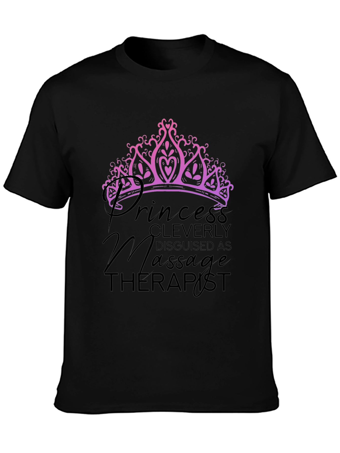 Princess Massage Therapist Black T-Shirt