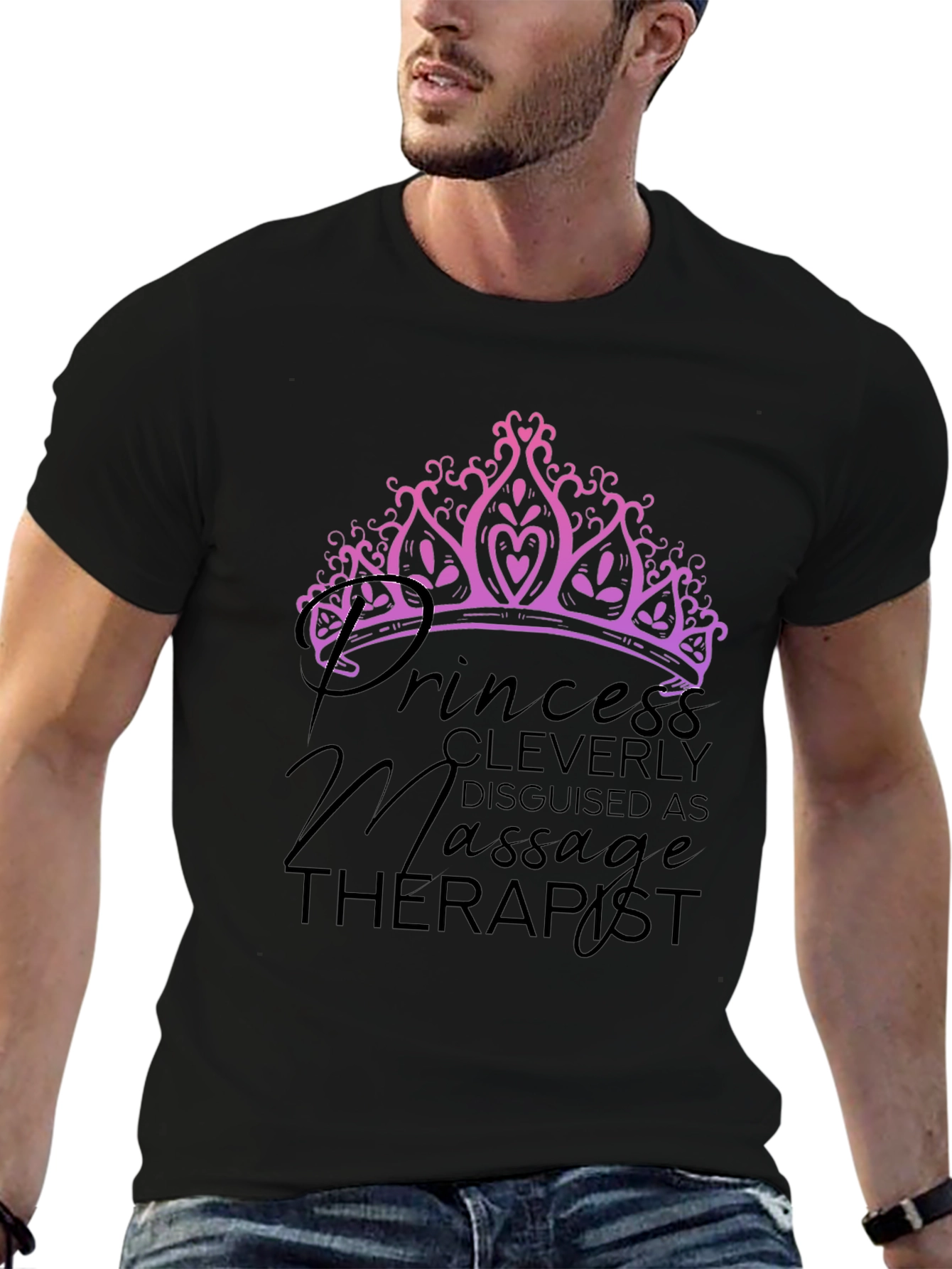 Princess Massage Therapist Black T-Shirt
