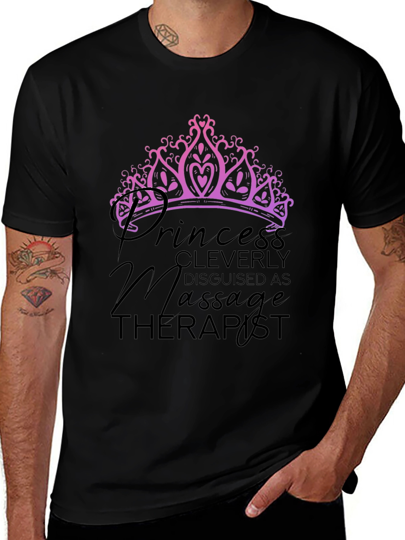 Princess Massage Therapist Black T-Shirt