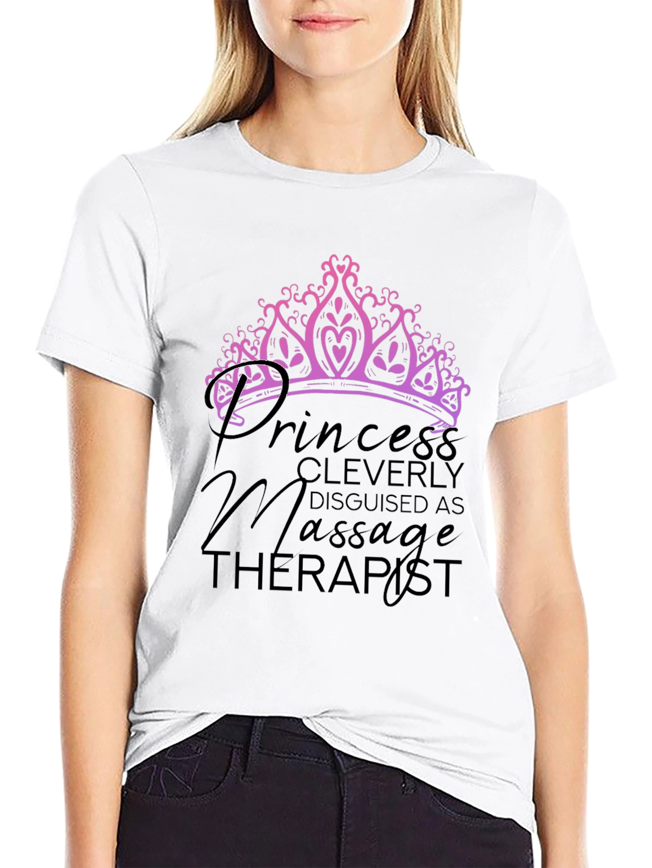 Princess Massage Therapist Black T-Shirt