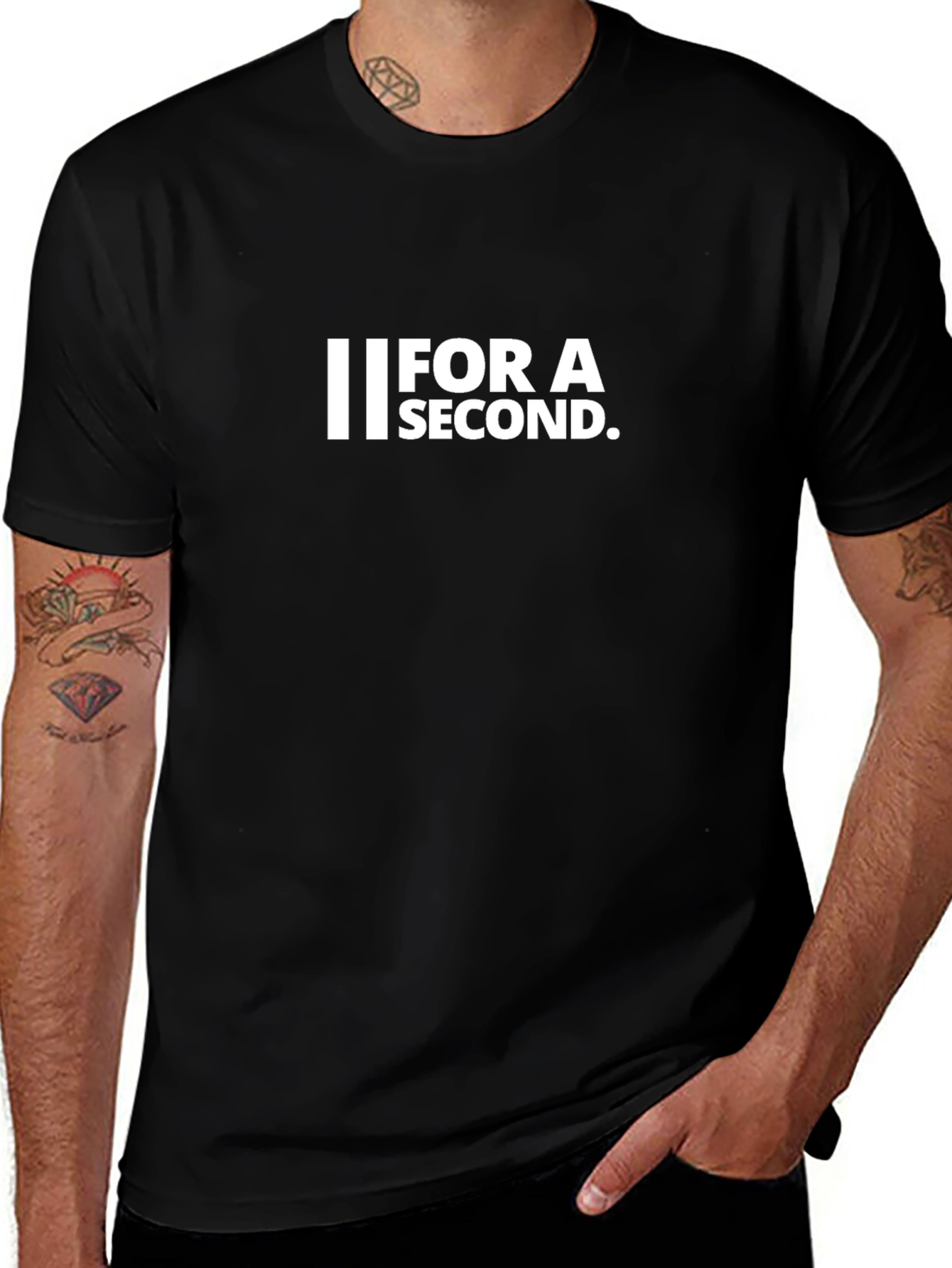 For A Second Graphic Tee - Black