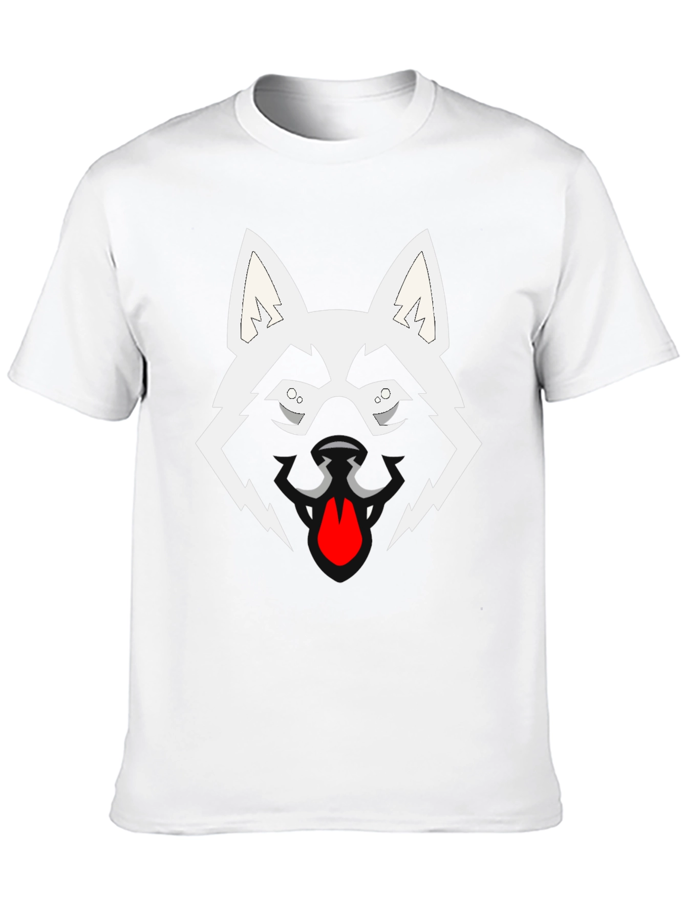 Cool Graphic Wolf Face Black T-Shirt