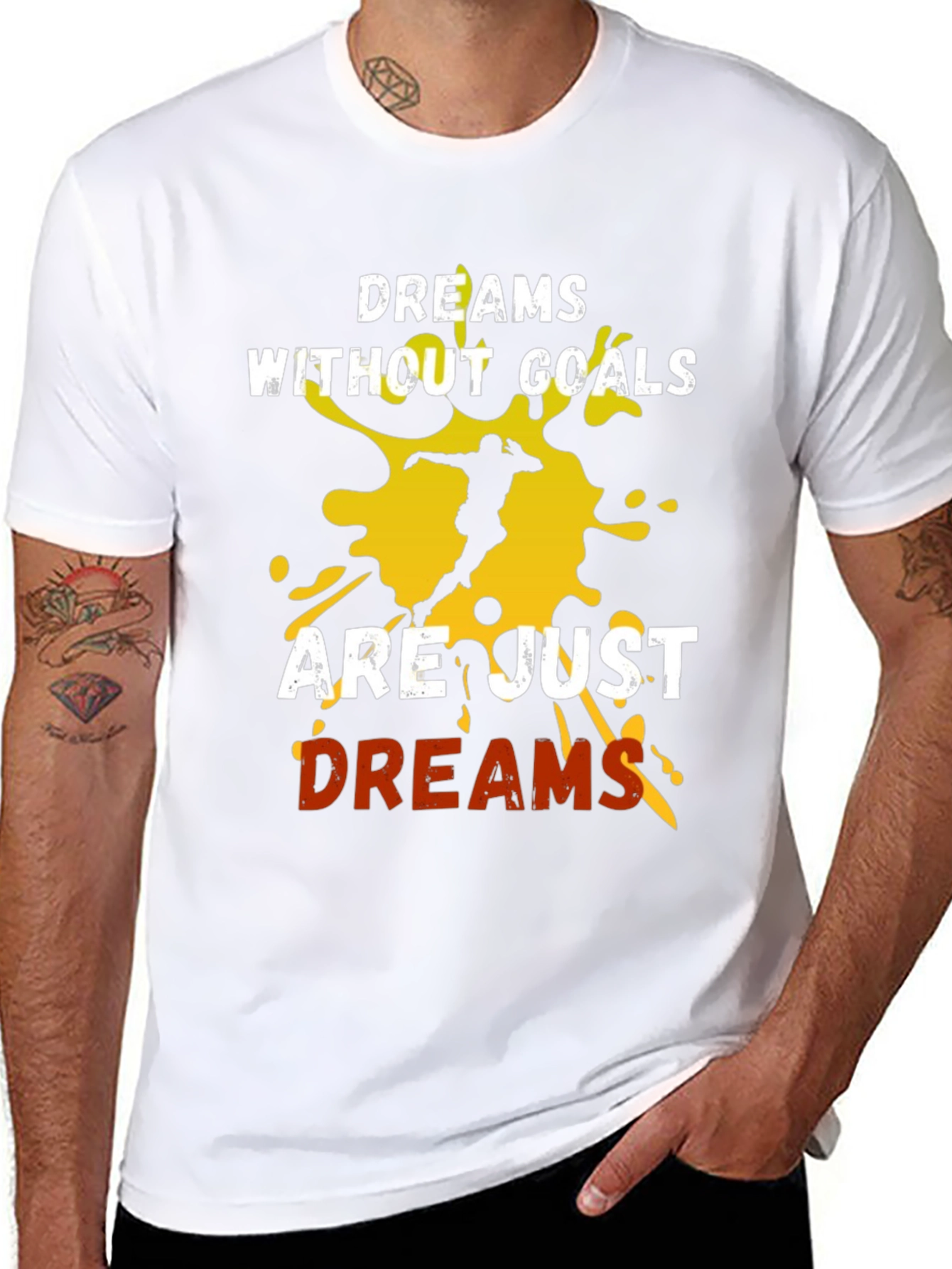 Motivational Dreams & Goals Graphic Tee - Black