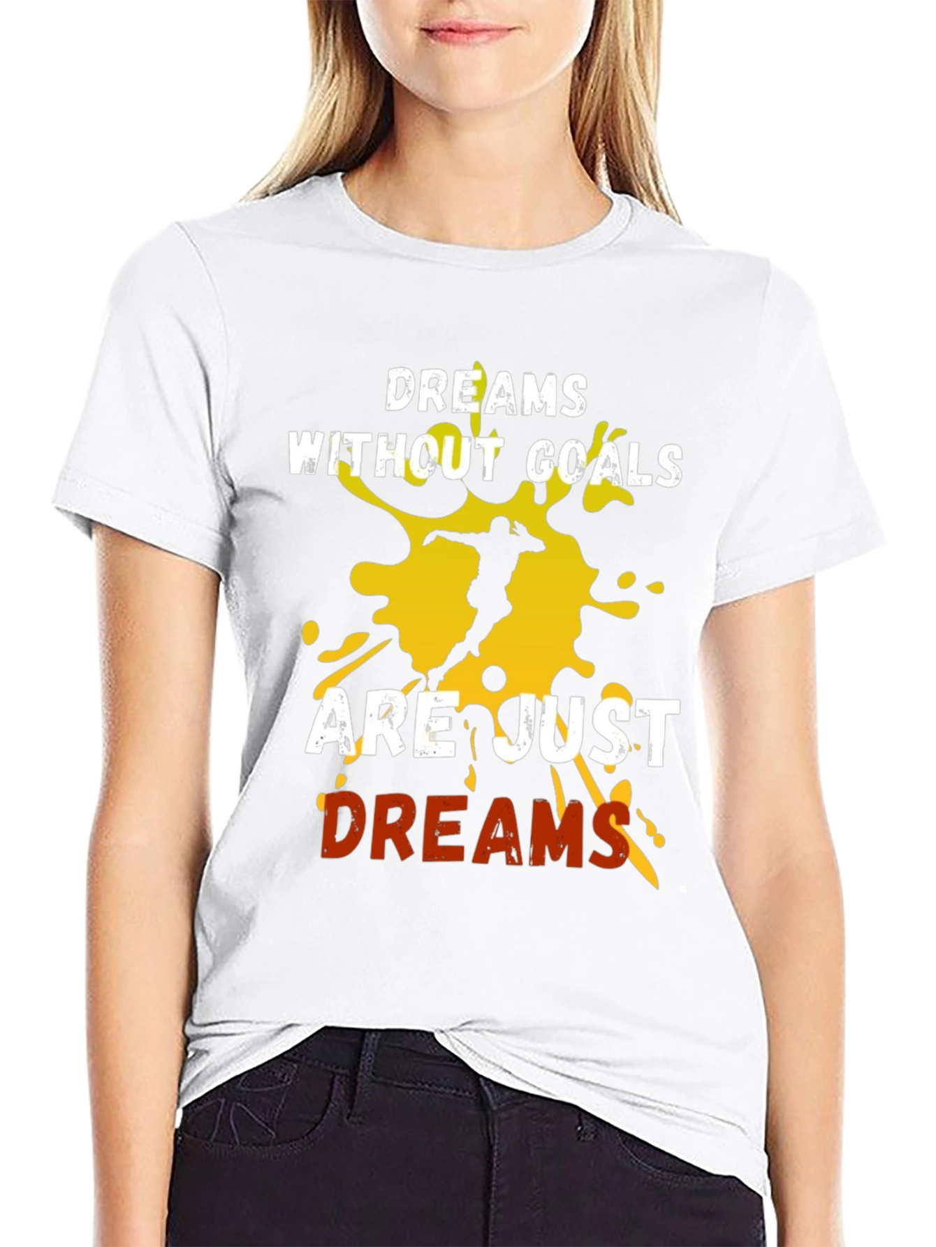 Motivational Dreams & Goals Graphic Tee - Black