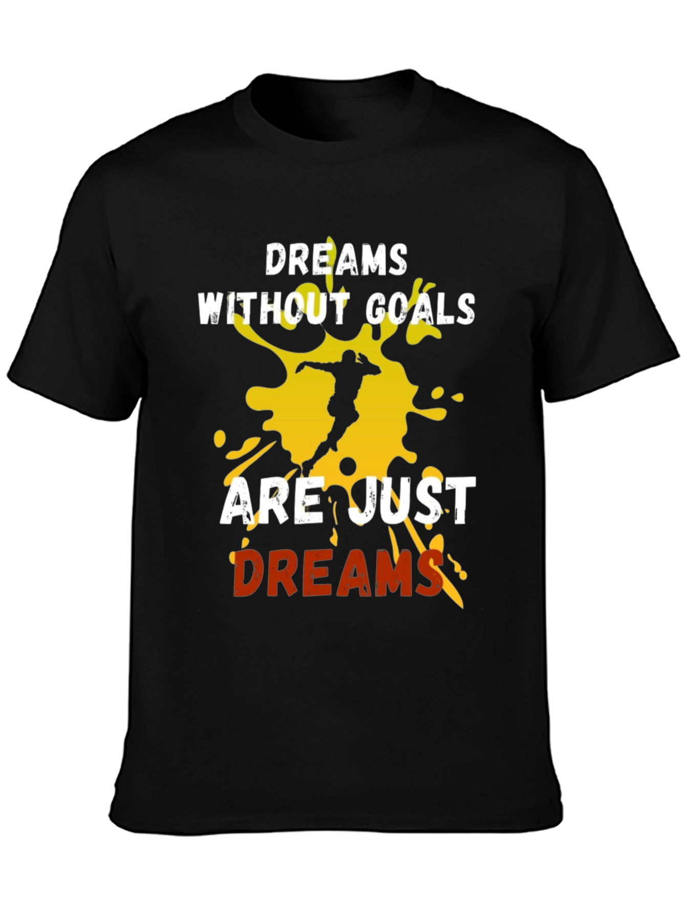 Motivational Dreams & Goals Graphic Tee - Black