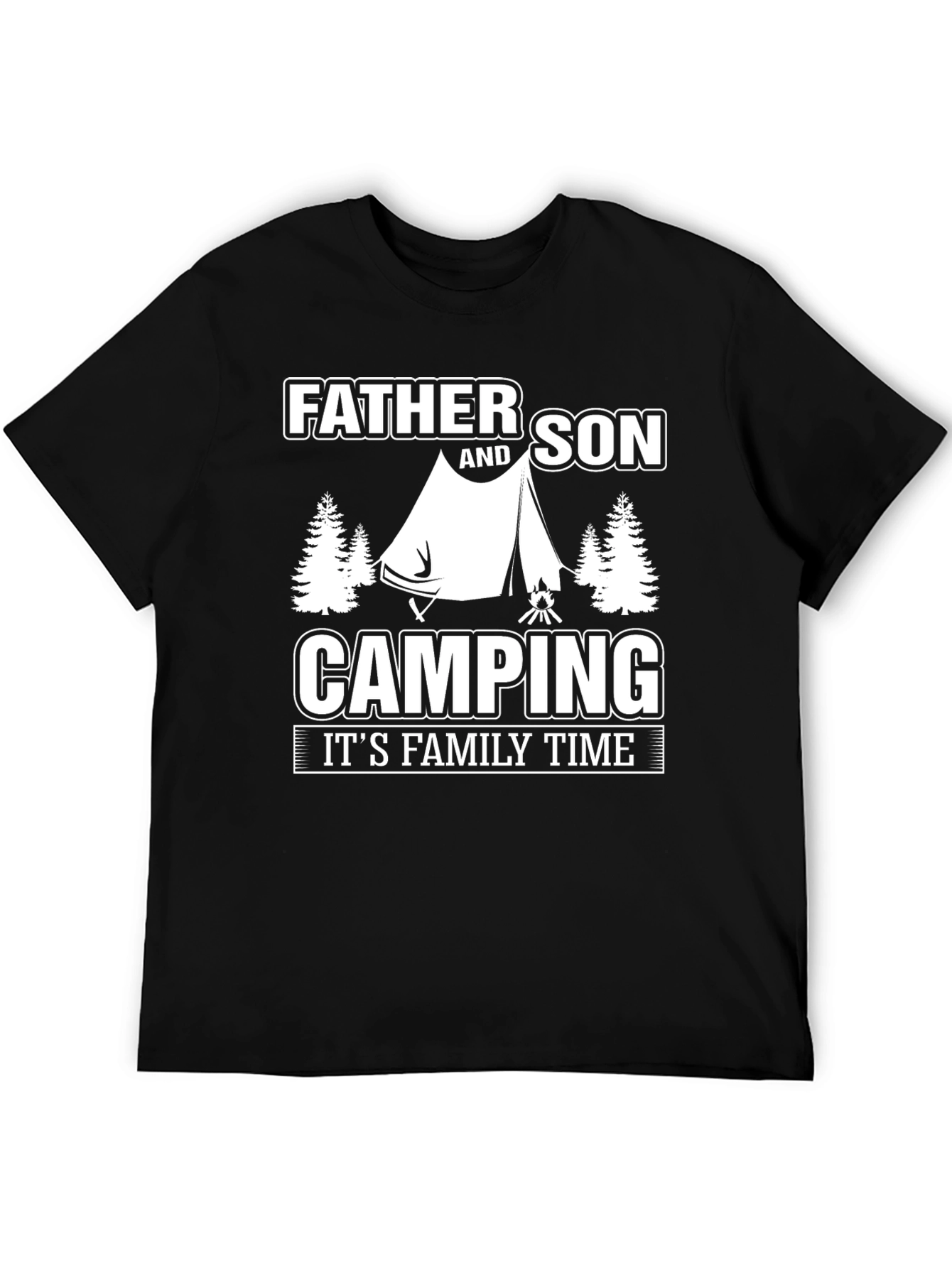 Father and Son Camping T-Shirt - Family Time