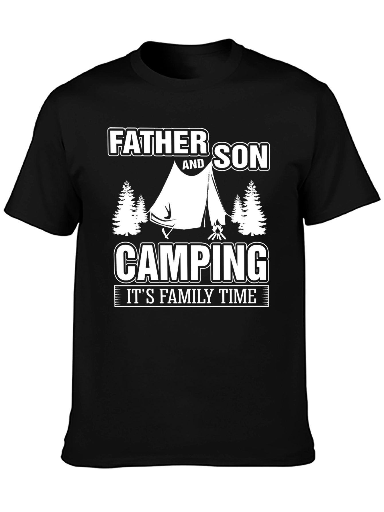 Father and Son Camping T-Shirt - Family Time