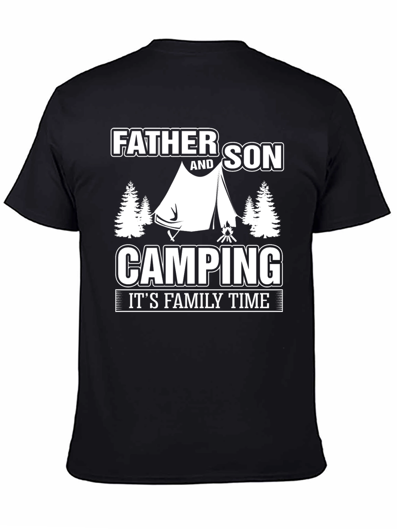 Father and Son Camping T-Shirt - Family Time