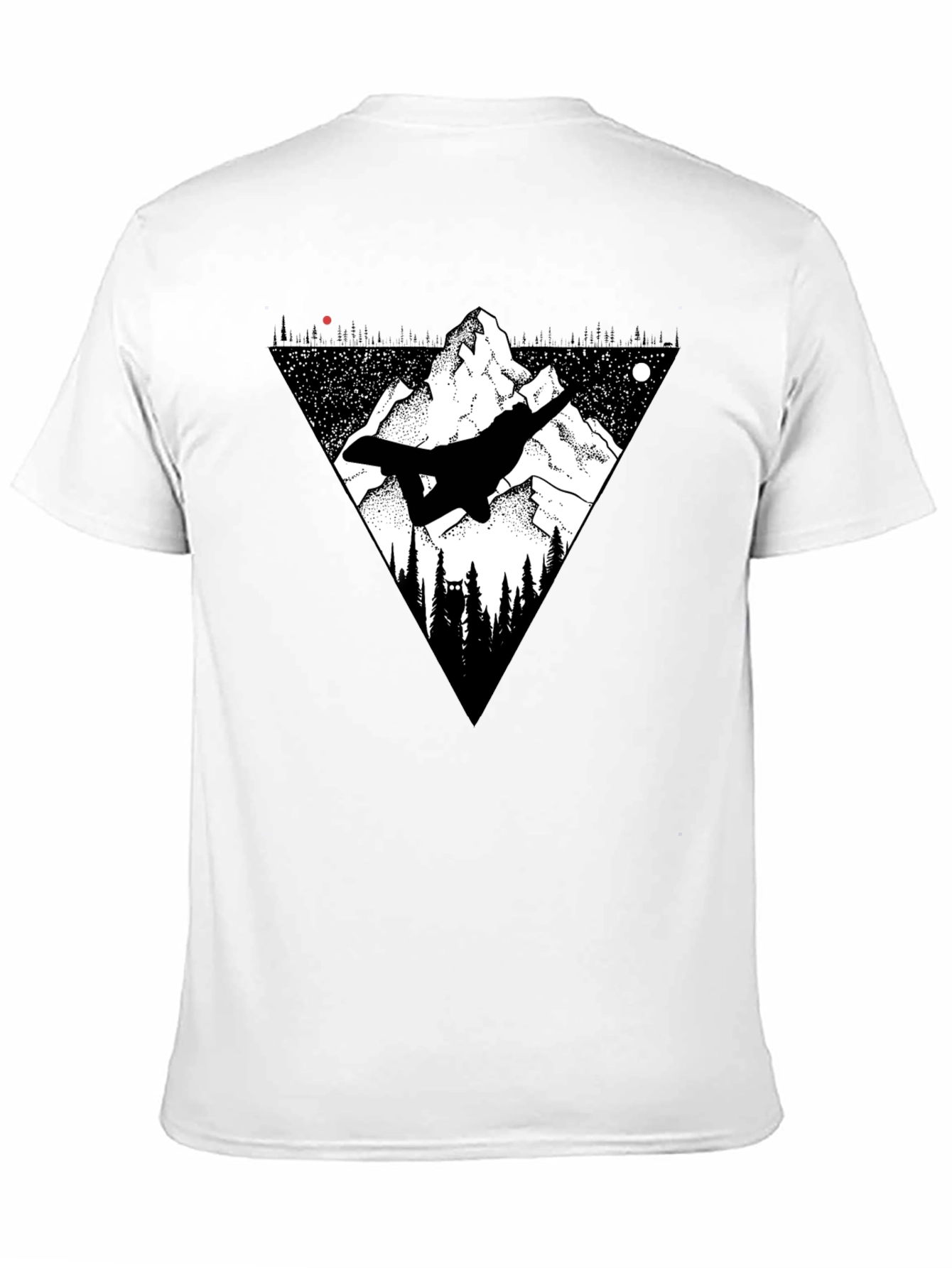 Mountain Snowboarder Graphic Tee - Mens Black T-Shirt