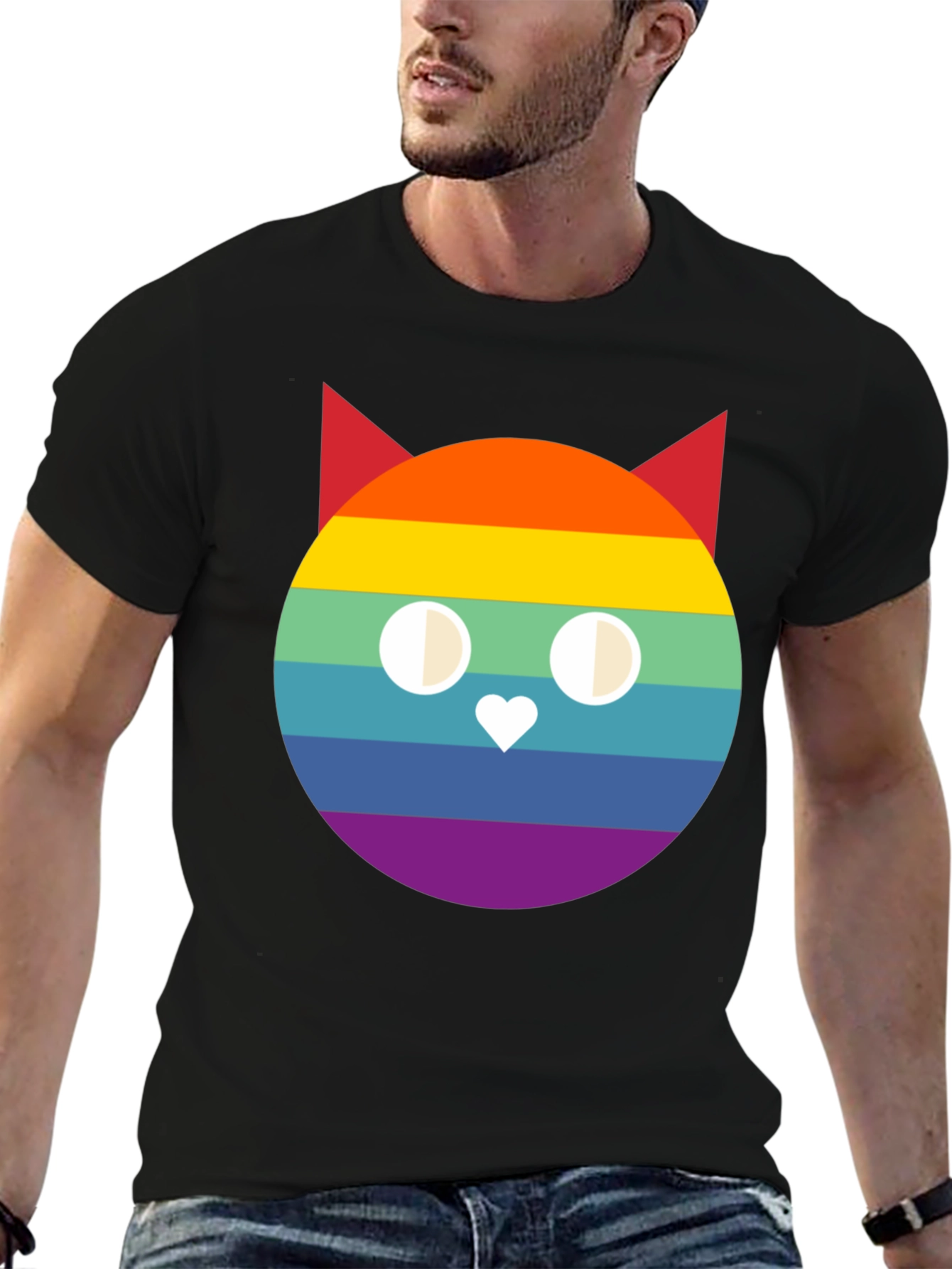 Rainbow Cat Graphic T-Shirt