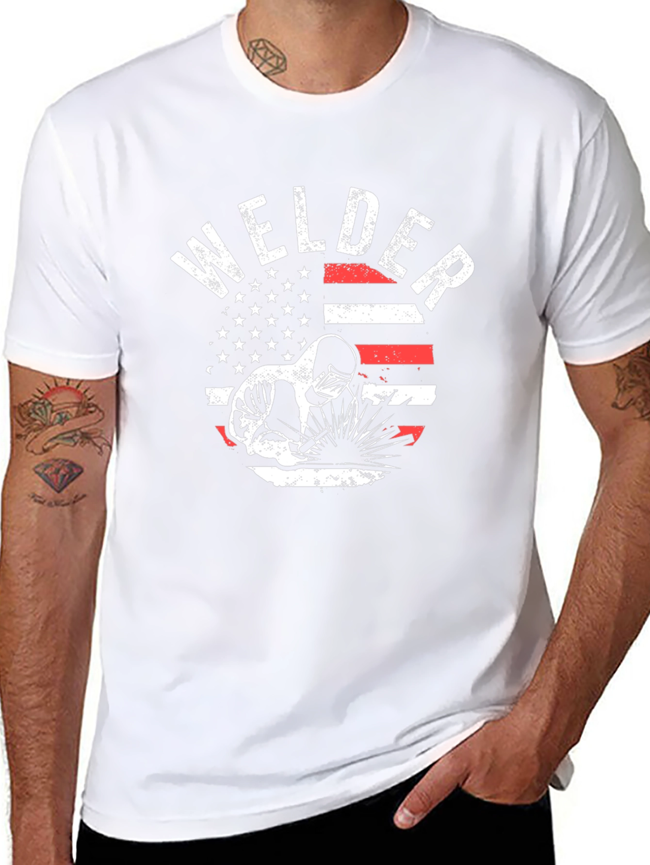 Welder USA Flag Graphic T-Shirt