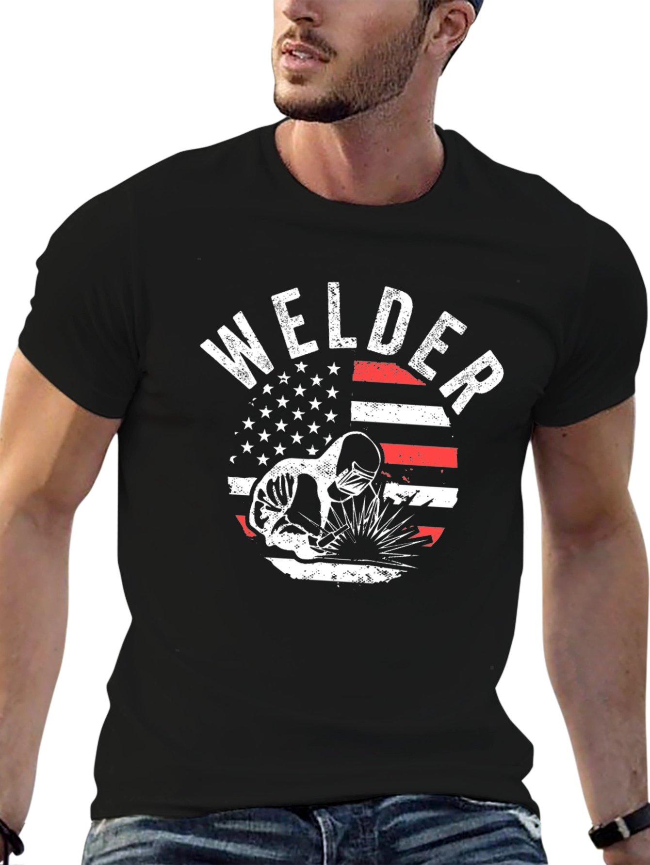 Welder USA Flag Graphic T-Shirt