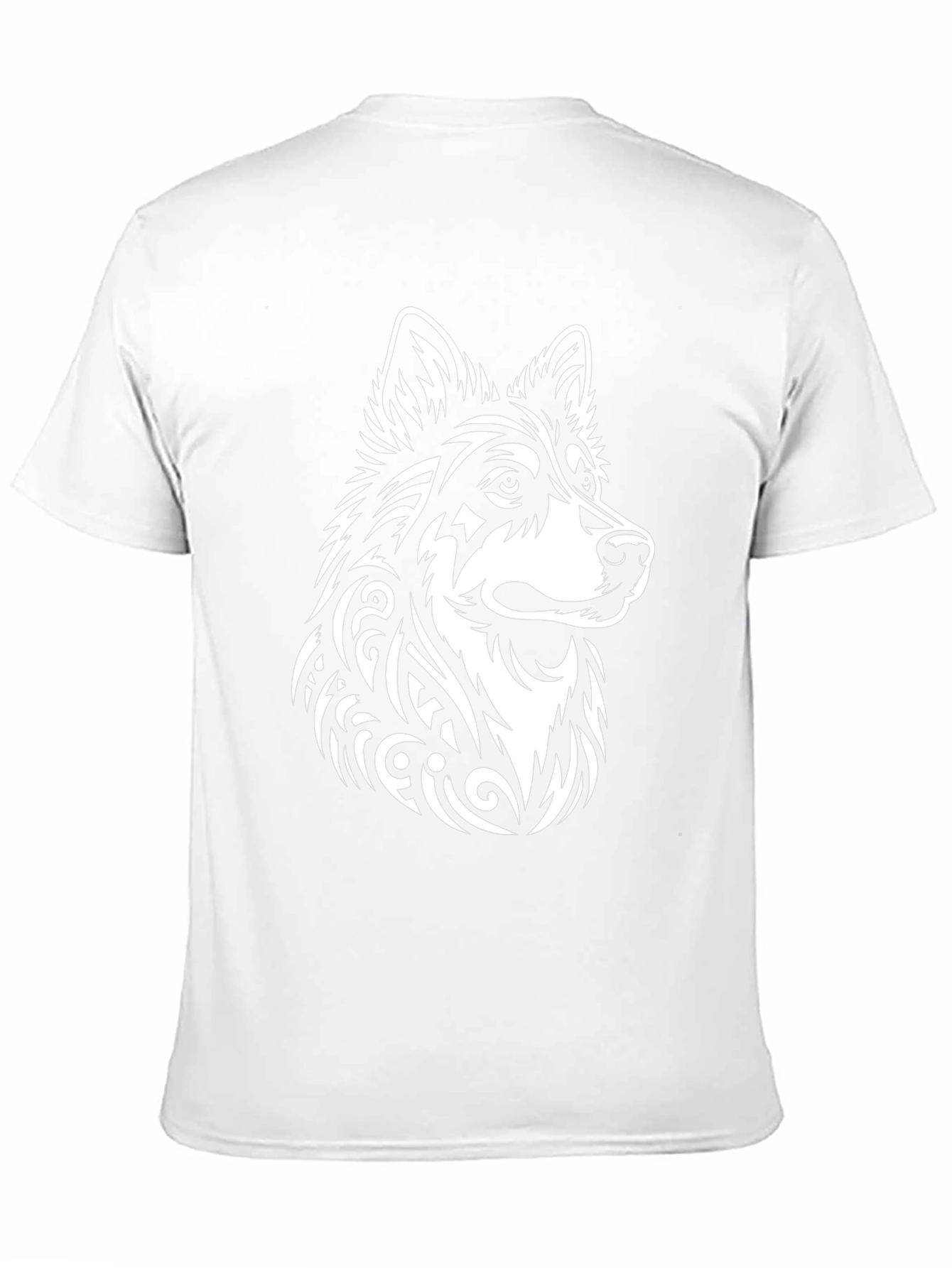 Tribal Wolf Graphic Black Tee