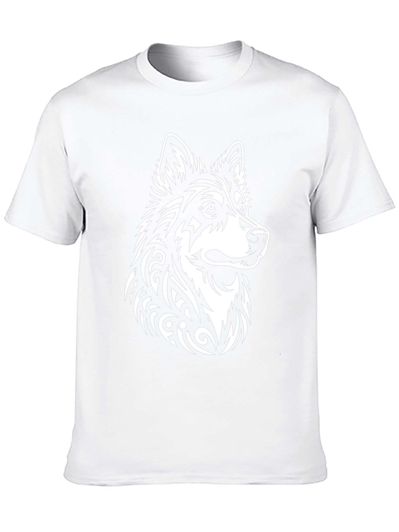 Tribal Wolf Graphic Black Tee