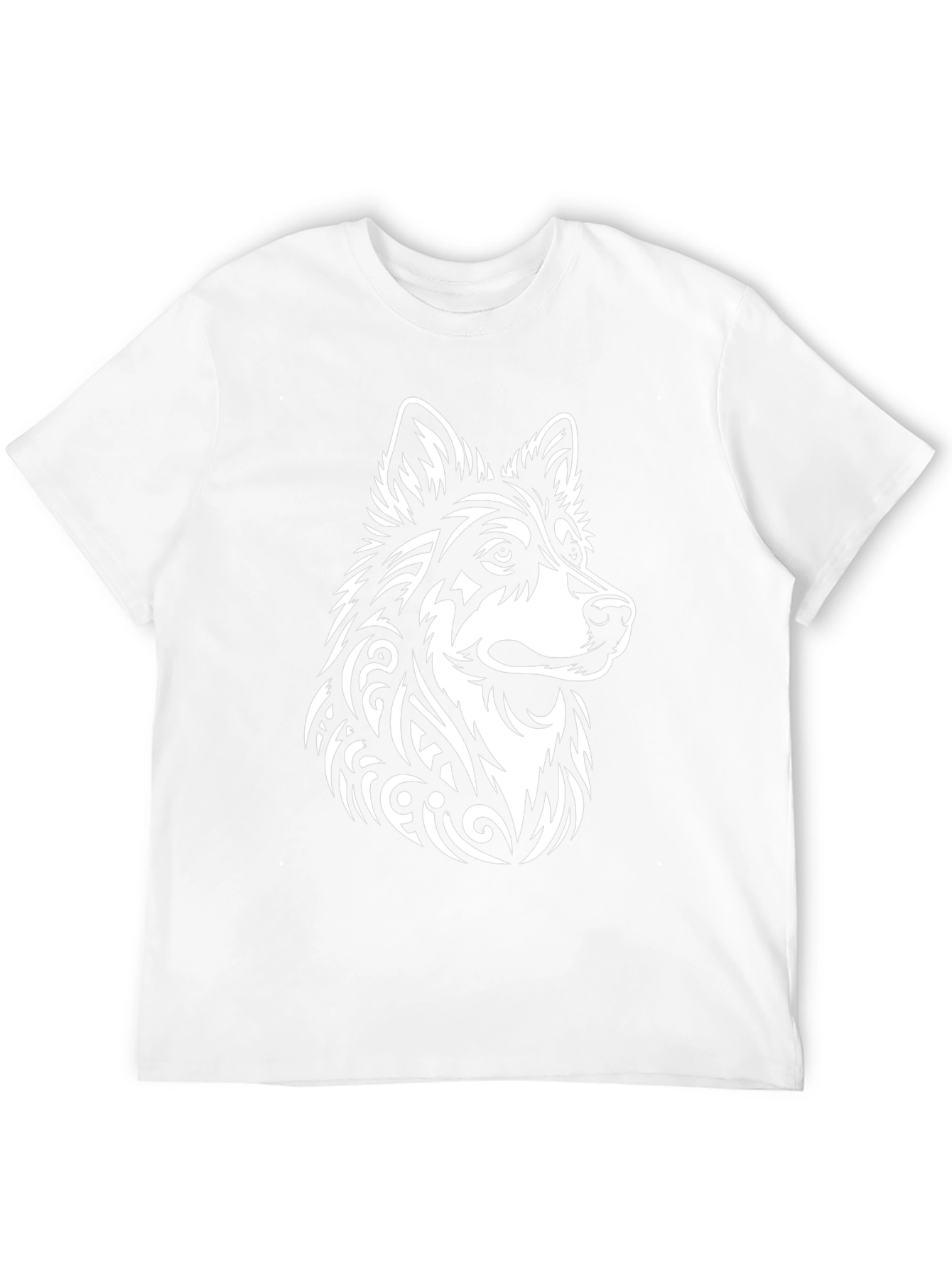 Tribal Wolf Graphic Black Tee