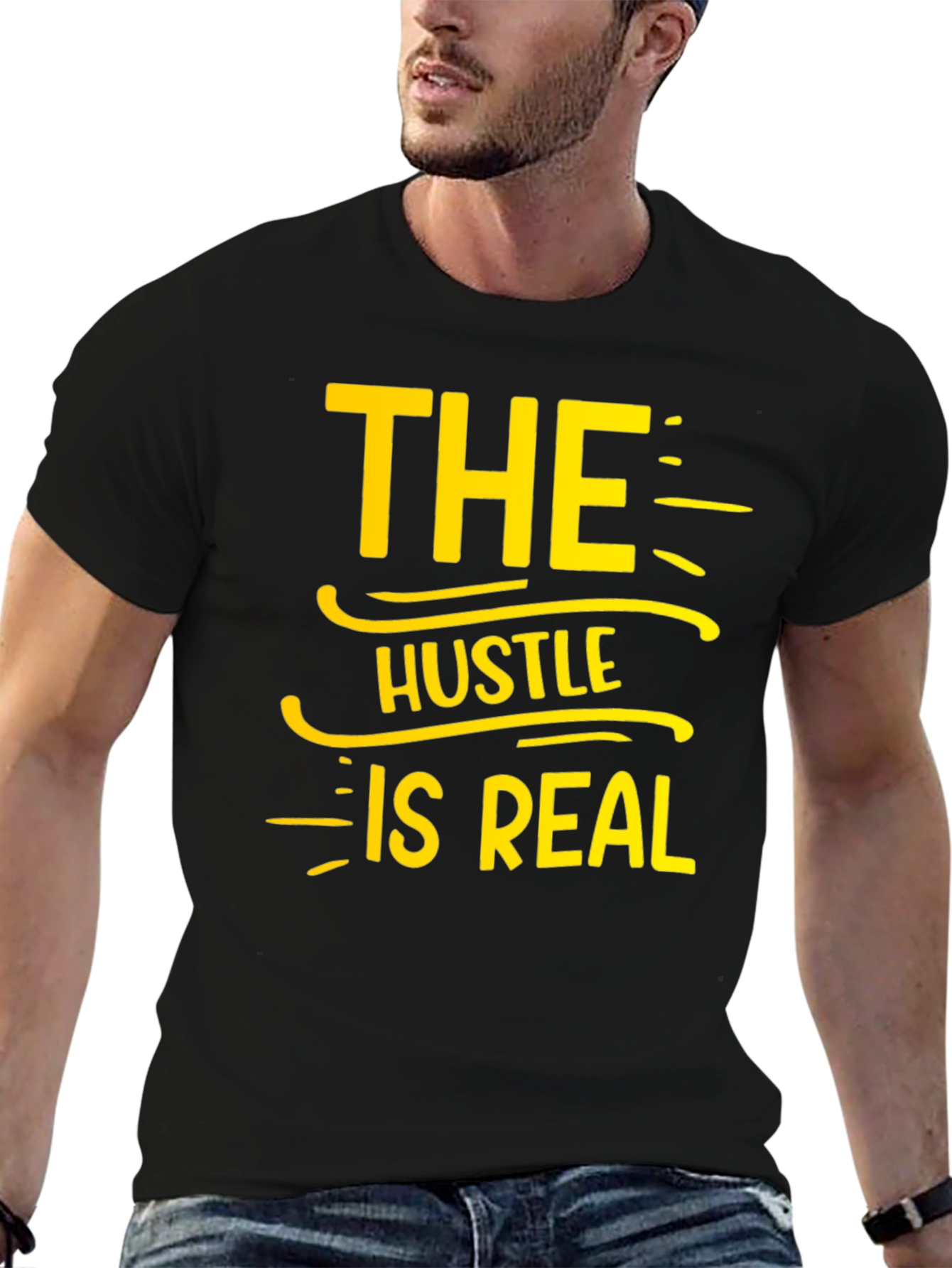 The Hustle Is Real T-Shirt - Black