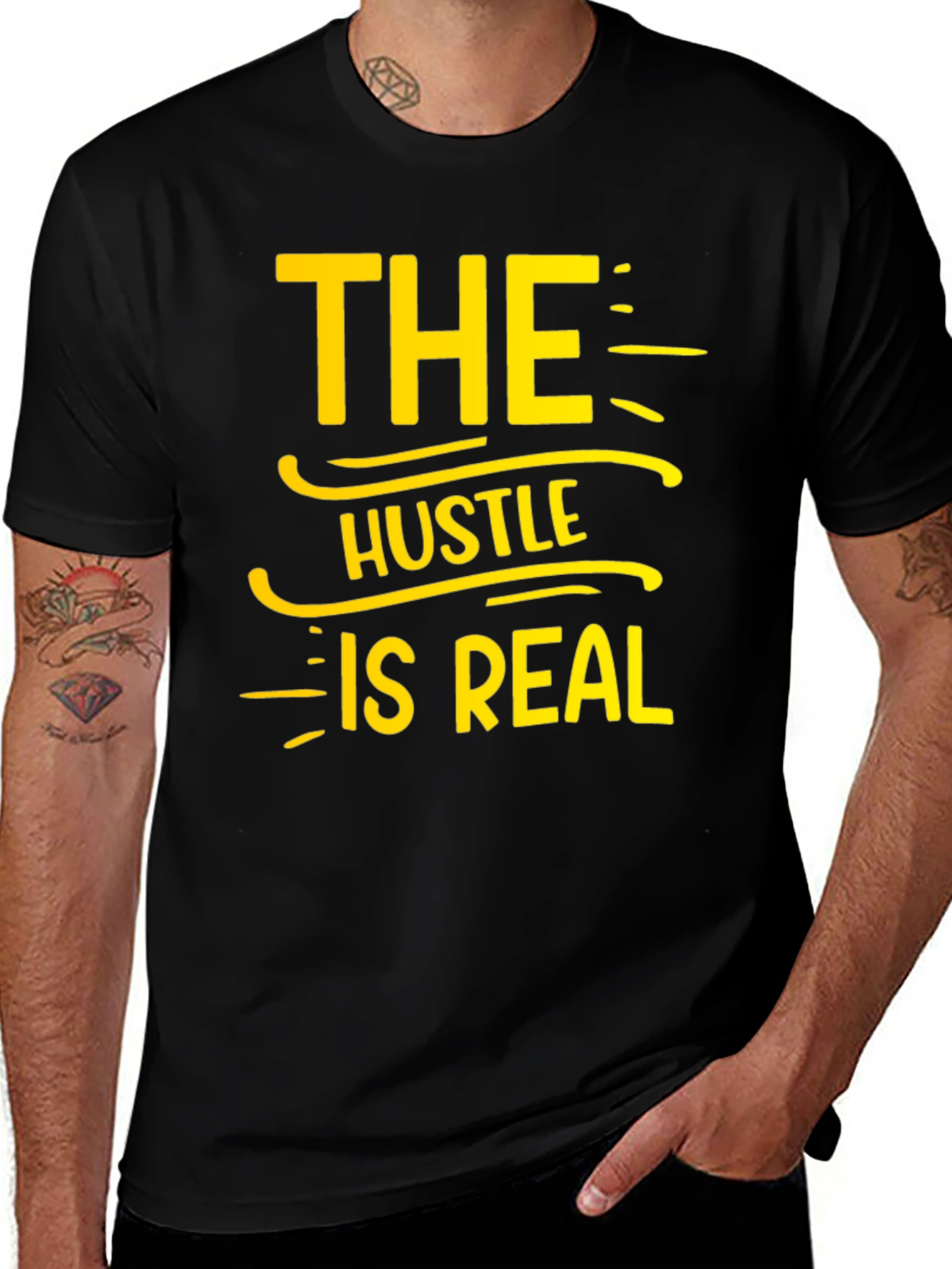 The Hustle Is Real T-Shirt - Black