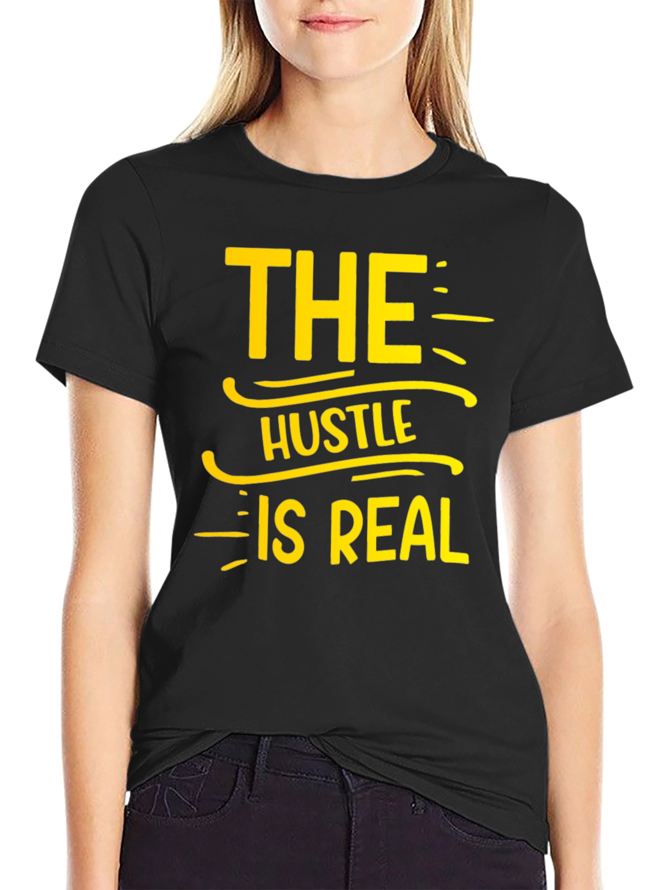The Hustle Is Real T-Shirt - Black