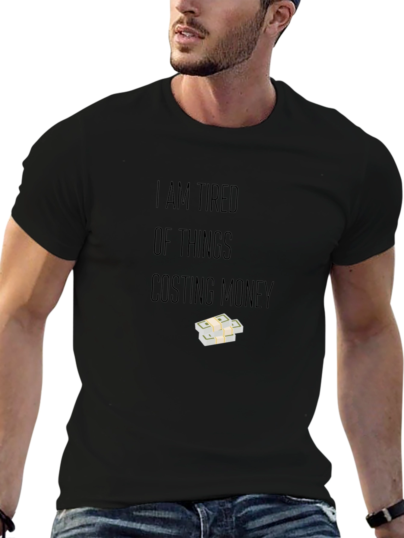 Tired of Money T-Shirt - Black Cotton Tee