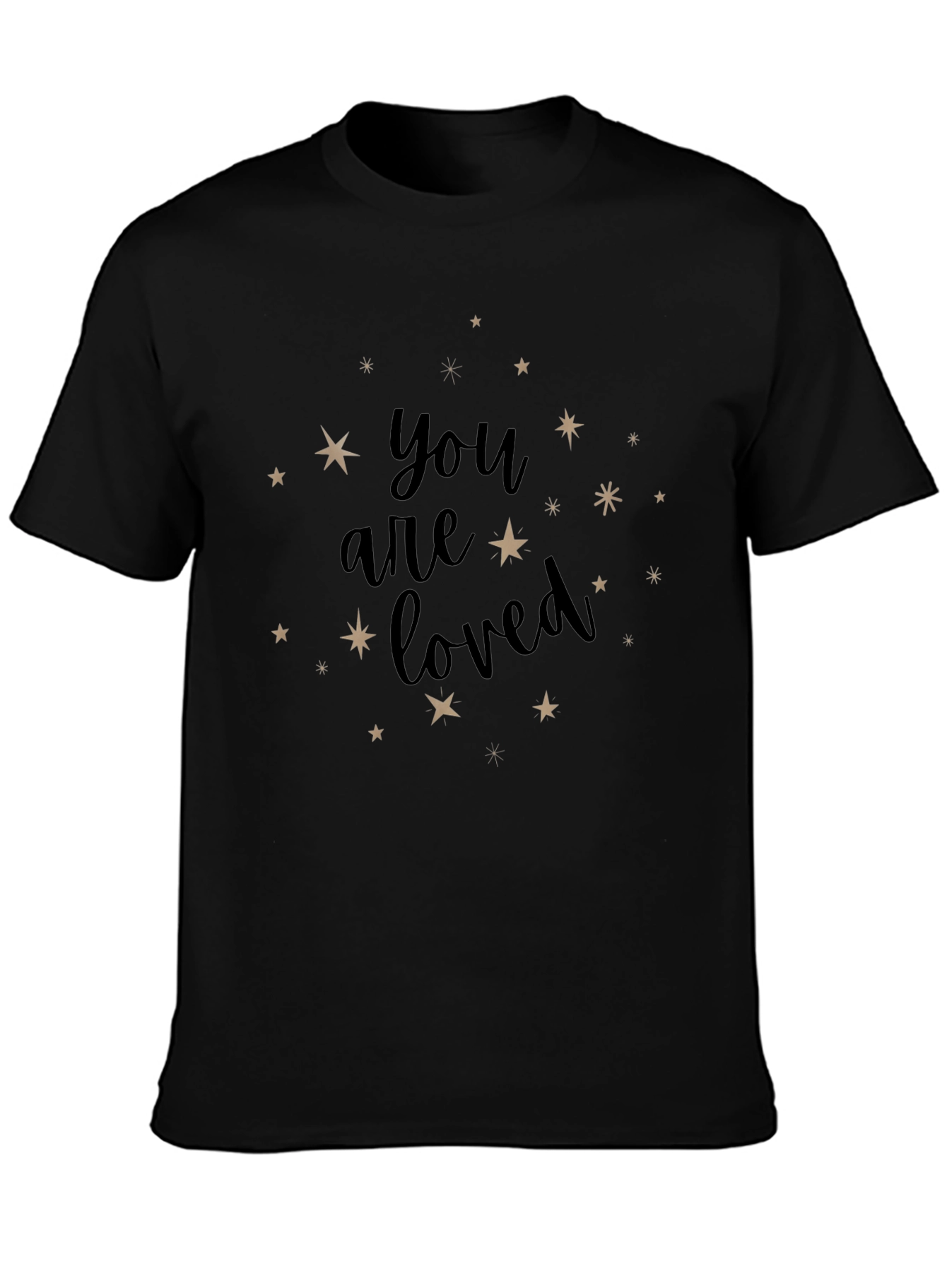 You Are Loved Starry Graphic Black Tee