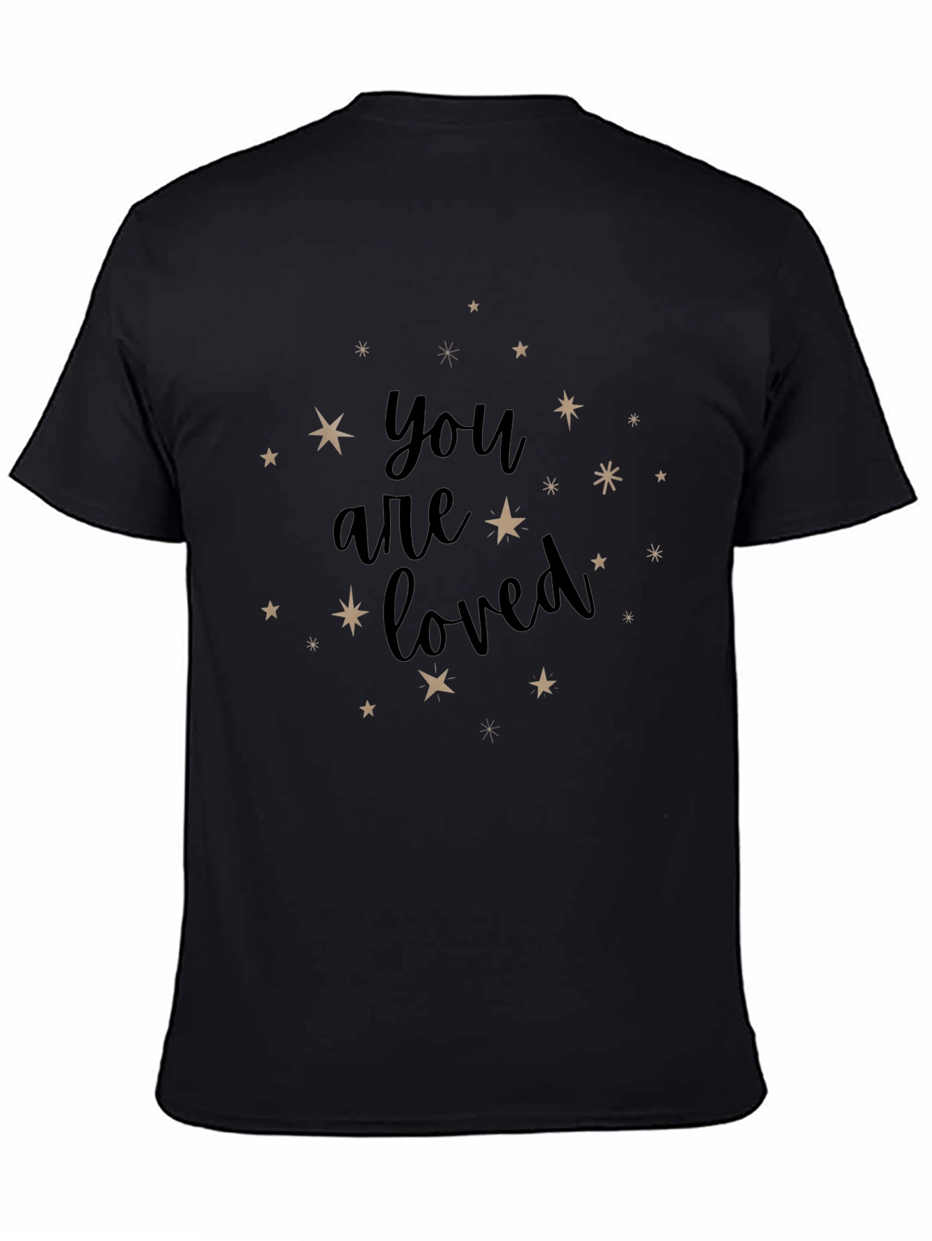 You Are Loved Starry Graphic Black Tee