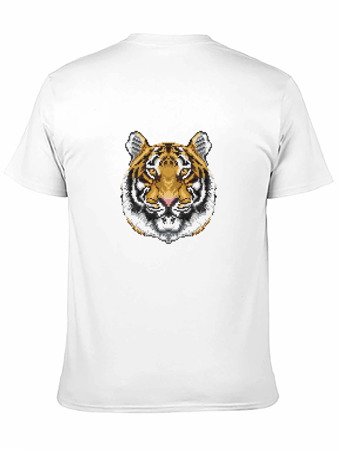 Pixelated Tiger Graphic Tee - Black Cotton Shirt