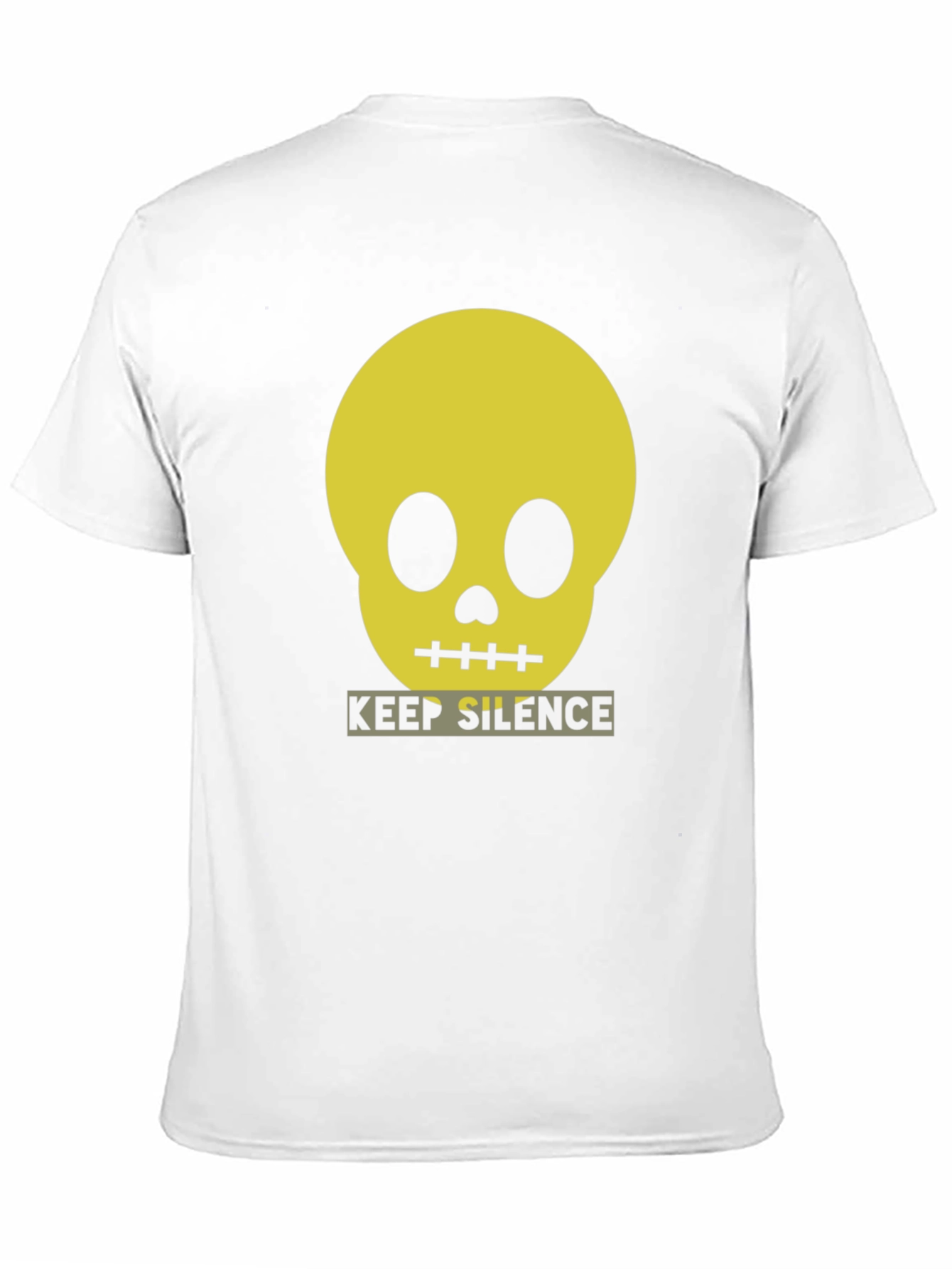Keep Silence Skull Graphic Tee - Modern Black T-Shirt