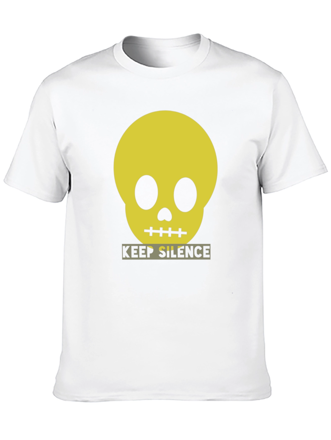 Keep Silence Skull Graphic Tee - Modern Black T-Shirt