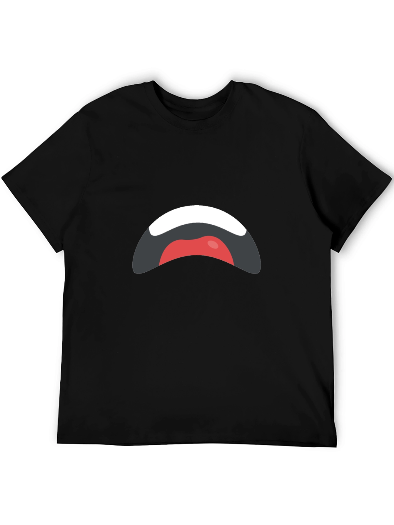 Sad Mouth Graphic Black T-Shirt