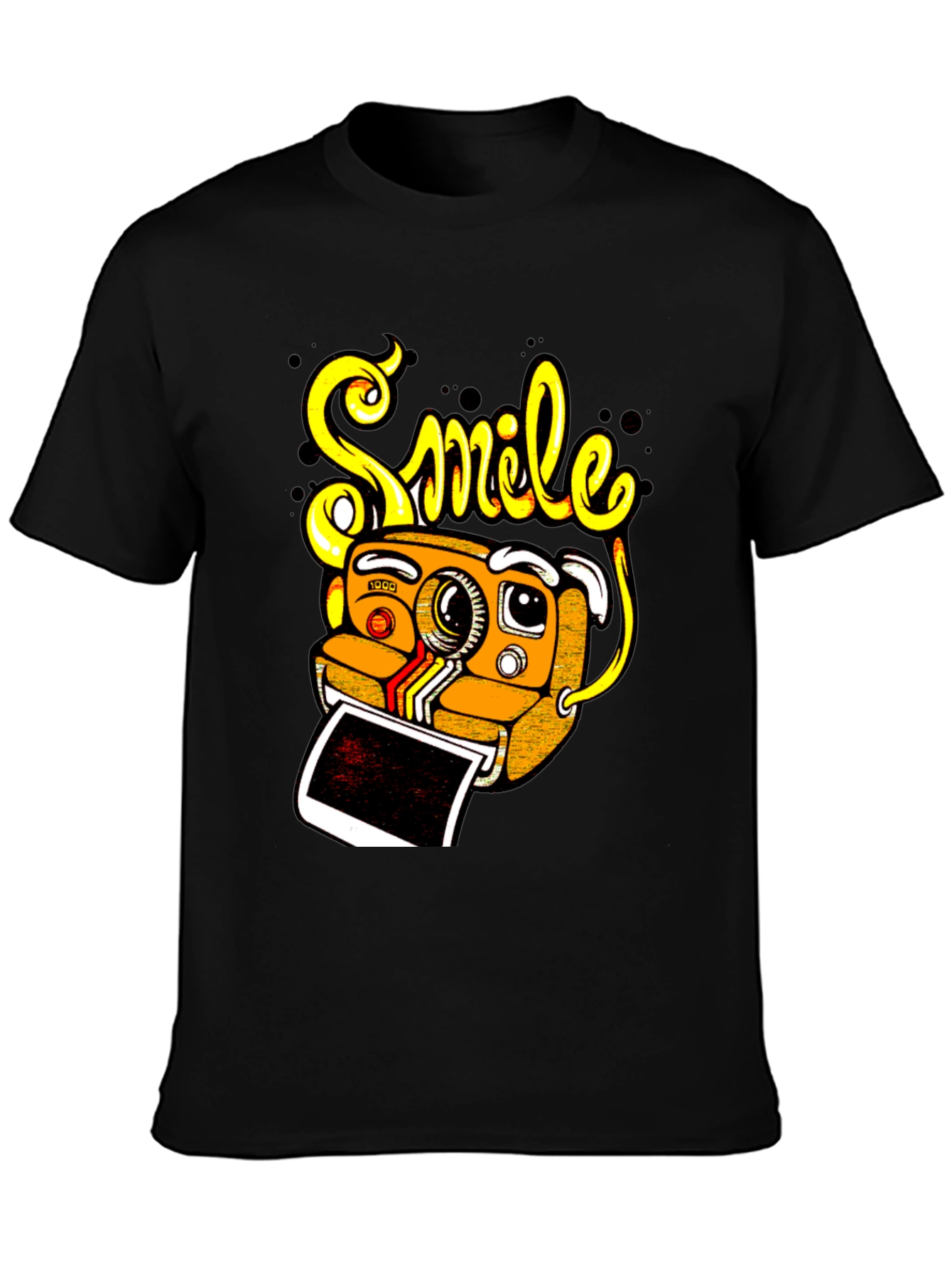 Smile Camera Graphic Tee - Black