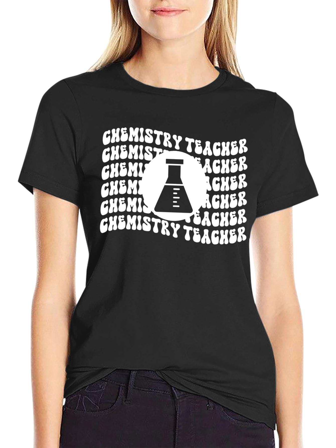Chemistry Teacher Graphic Tee - Black Cotton T-Shirt