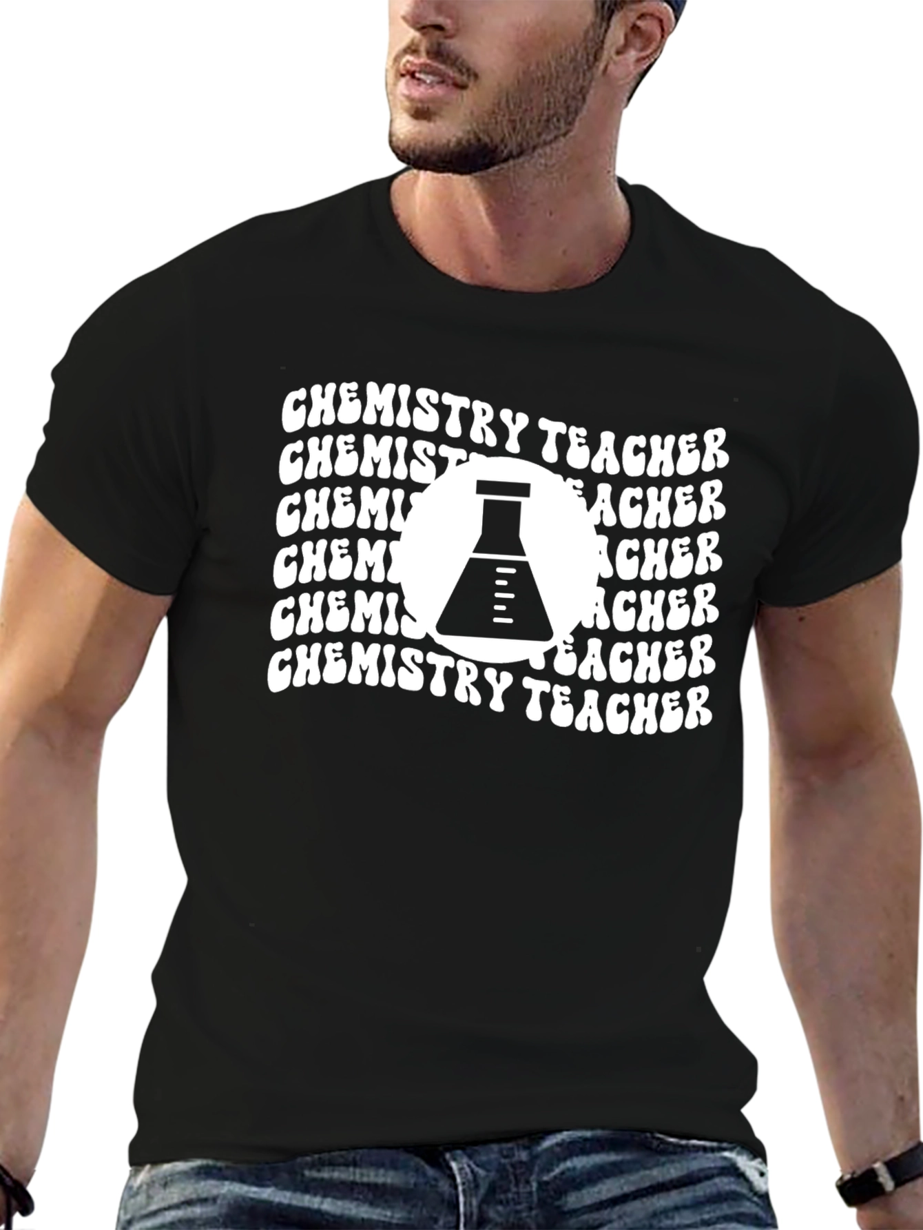Chemistry Teacher Graphic Tee - Black Cotton T-Shirt