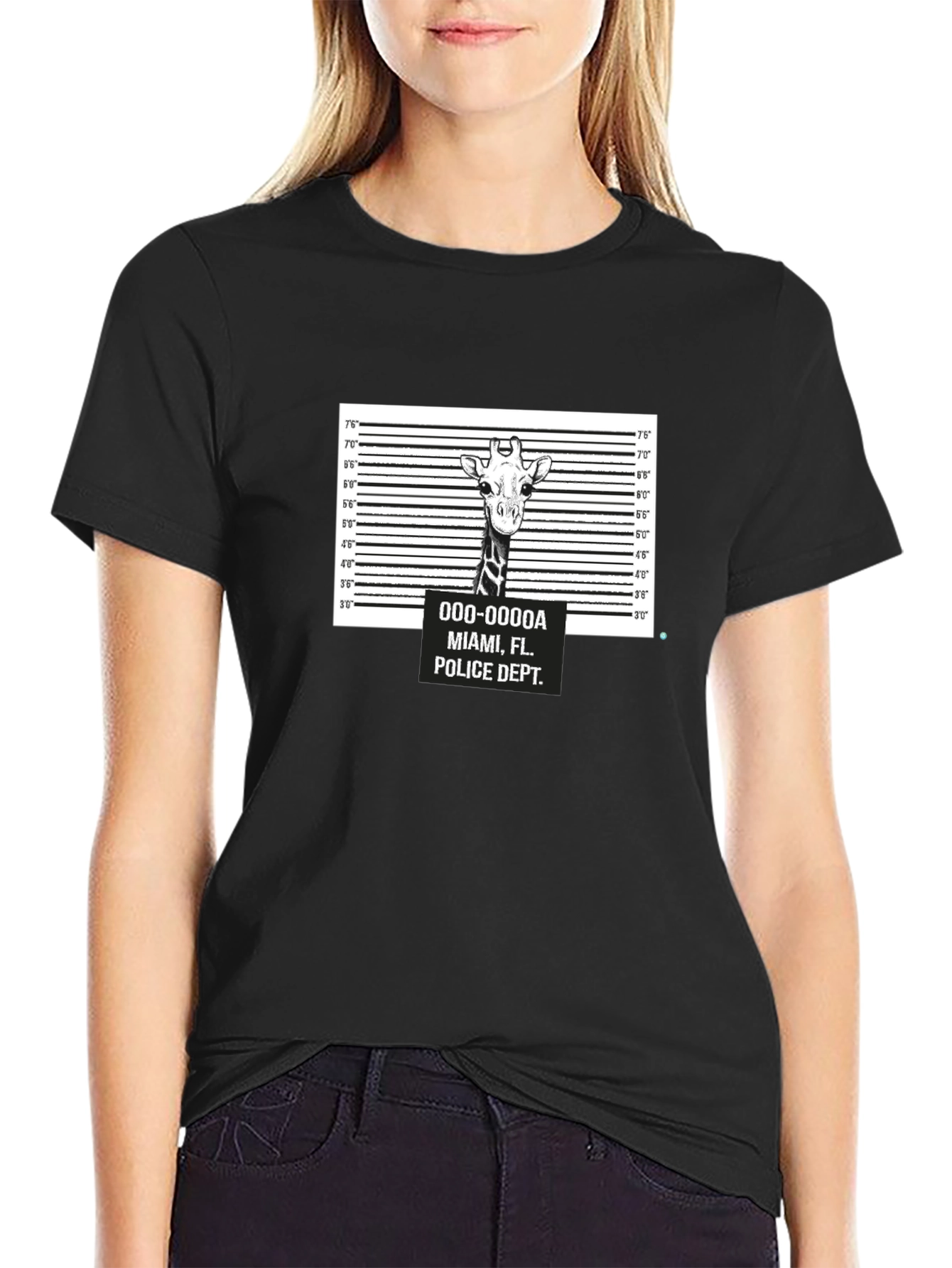 Giraffe Mugshot T-Shirt - Funny Animal Tee