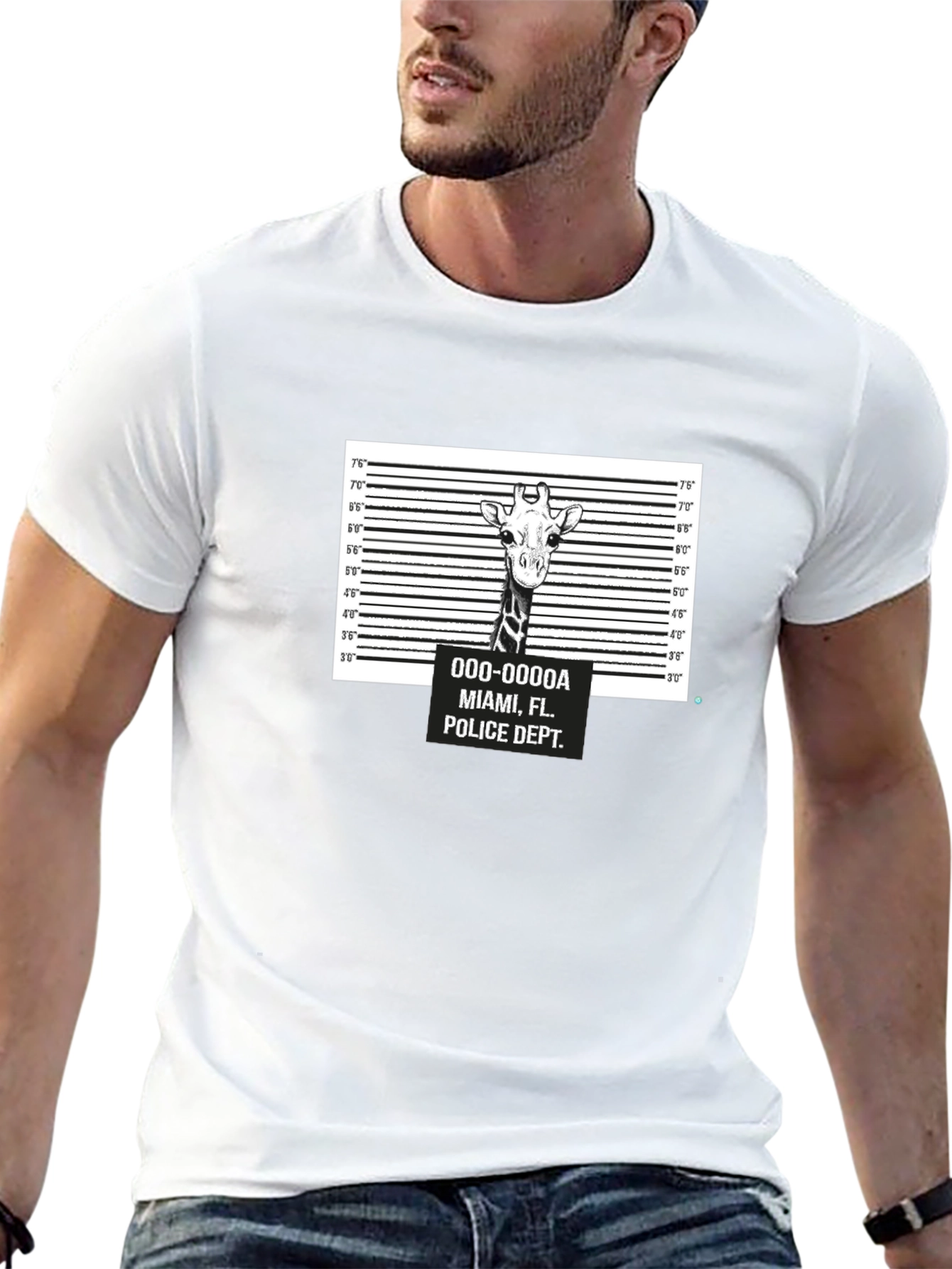 Giraffe Mugshot T-Shirt - Funny Animal Tee