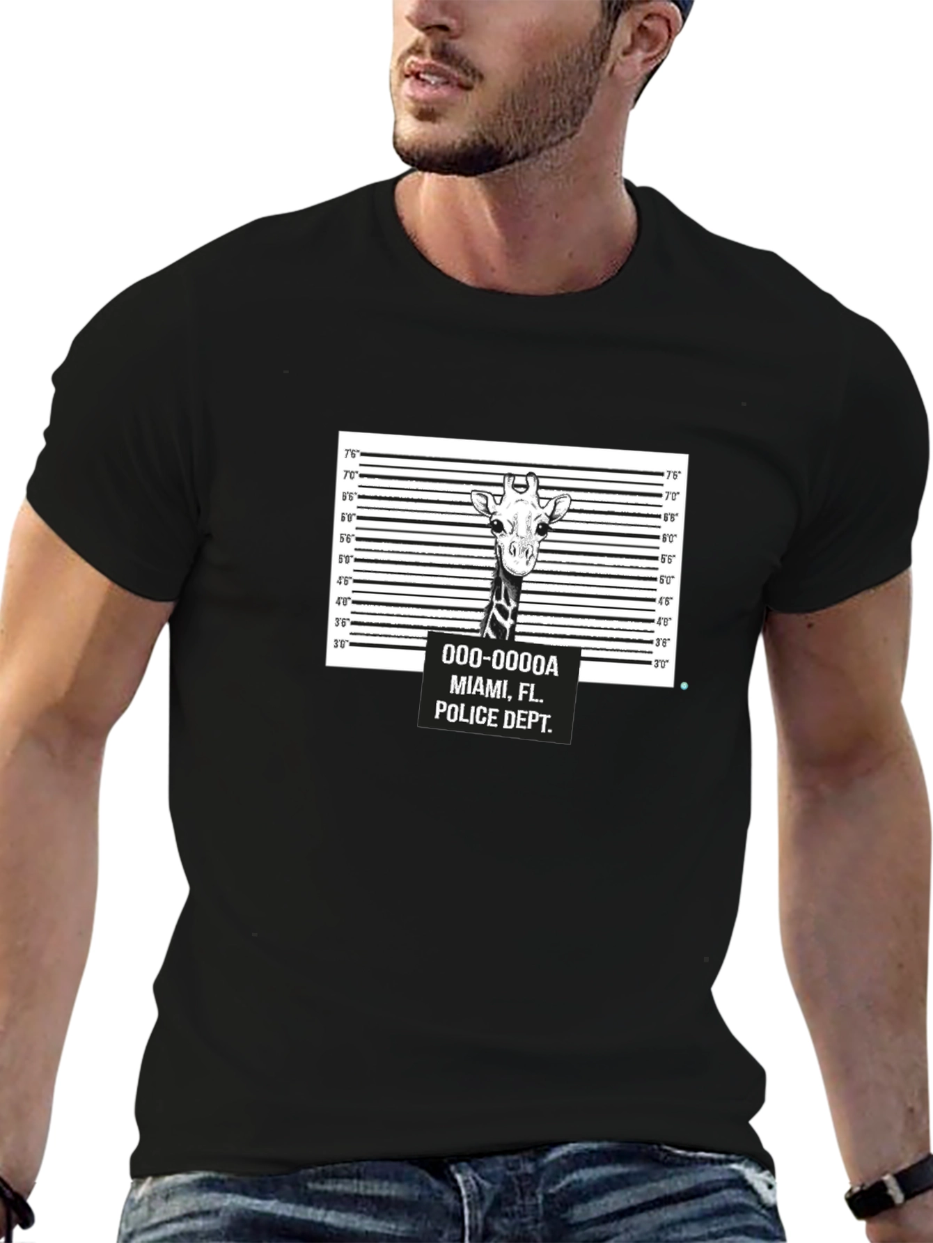Giraffe Mugshot T-Shirt - Funny Animal Tee