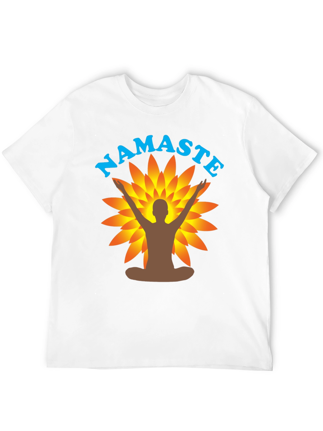 Namaste Yoga T-Shirt - Black Meditating Man