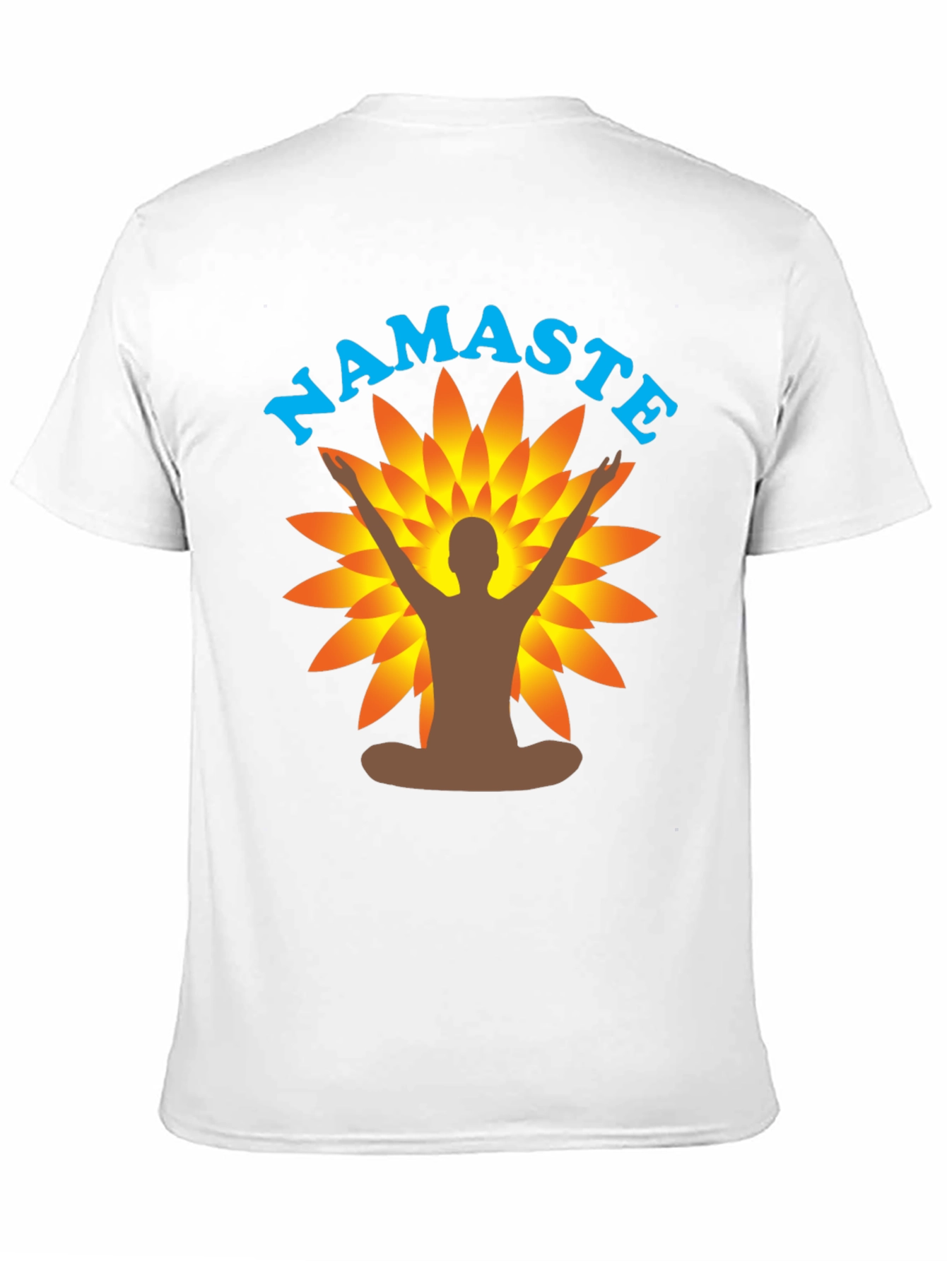Namaste Yoga T-Shirt - Black Meditating Man