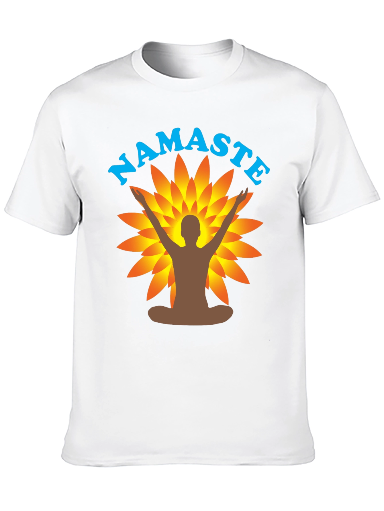Namaste Yoga T-Shirt - Black Meditating Man