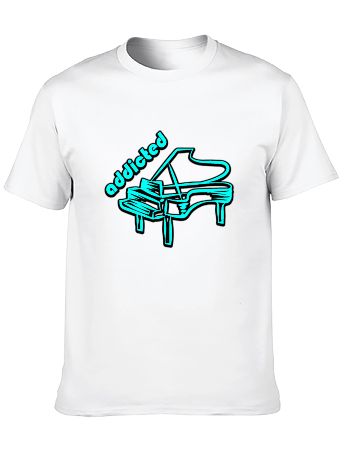 Addicted Piano Tee - Cool Graphic T-Shirt